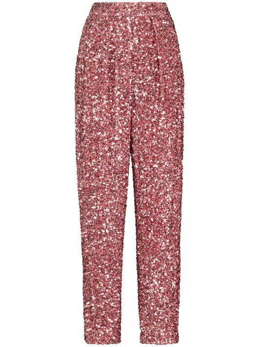 Alexa sequinned high-waisted trousers