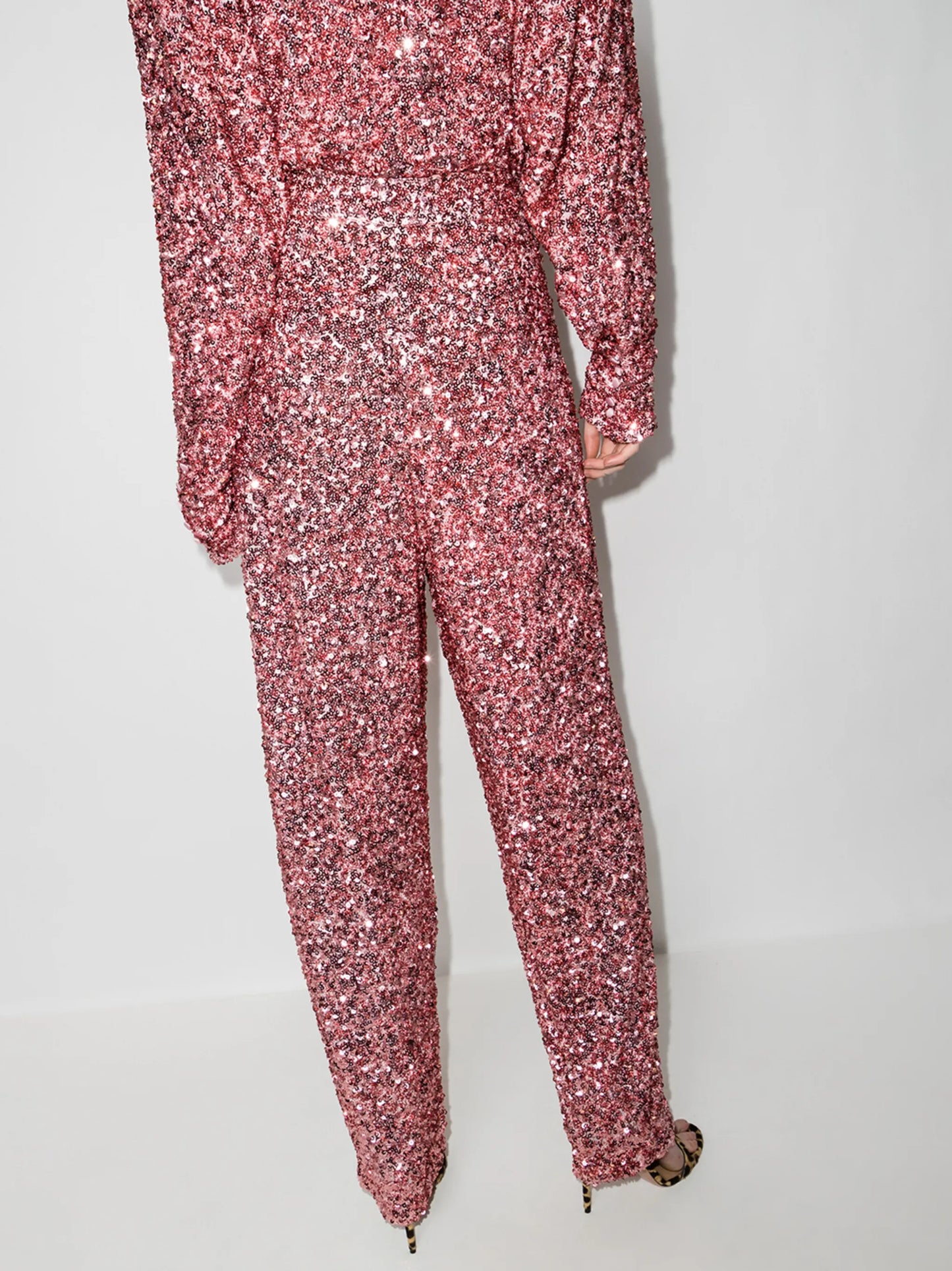 Alexa sequinned high-waisted trousers