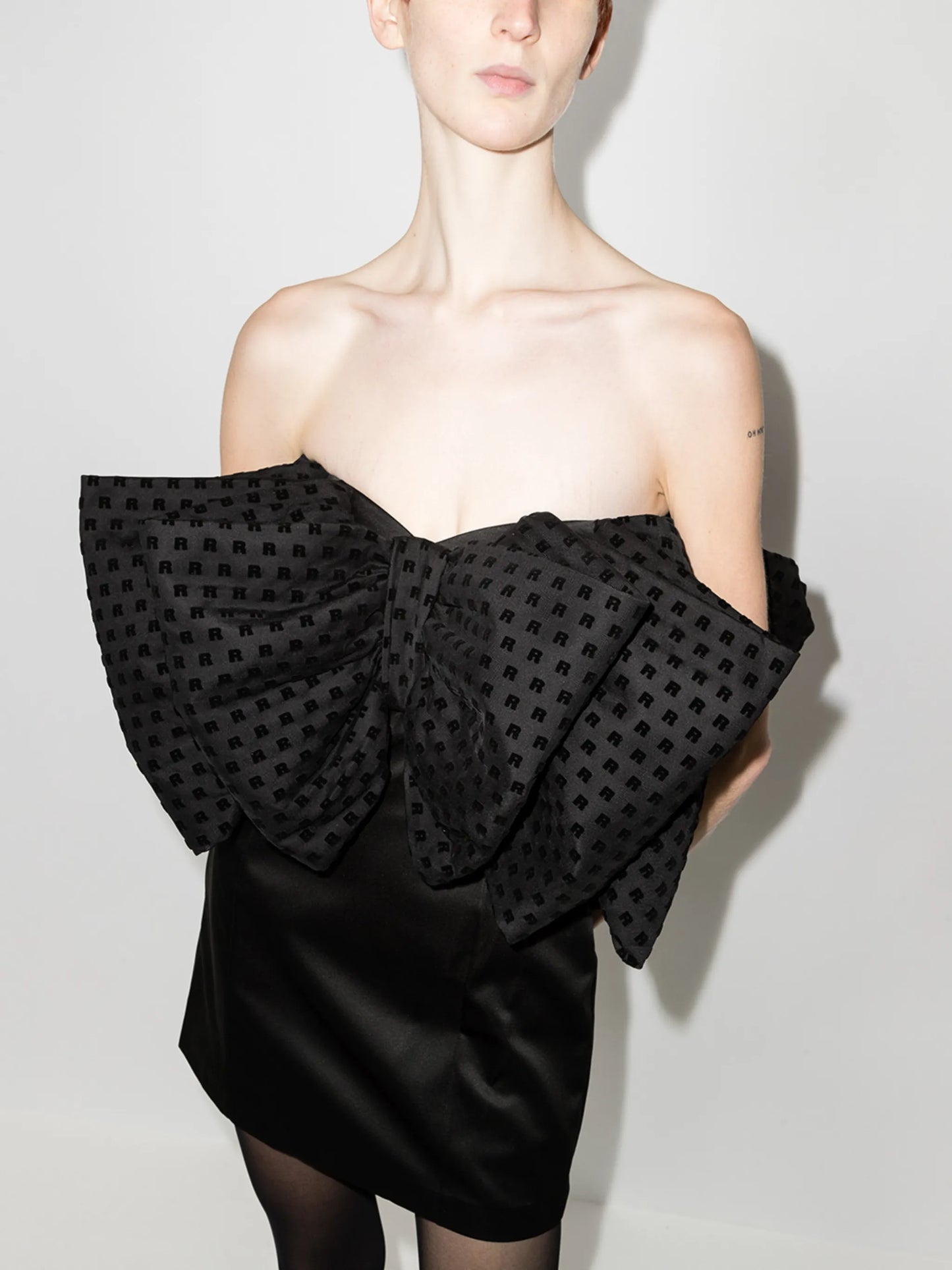 Natalie oversized-bow minidress