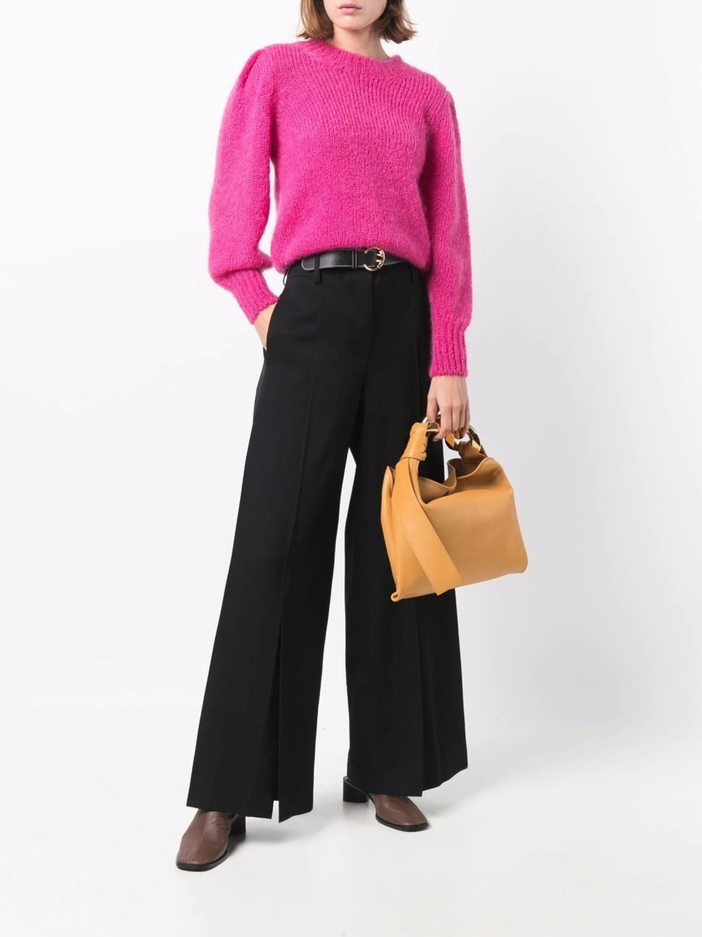 split-hem wide-leg trousers