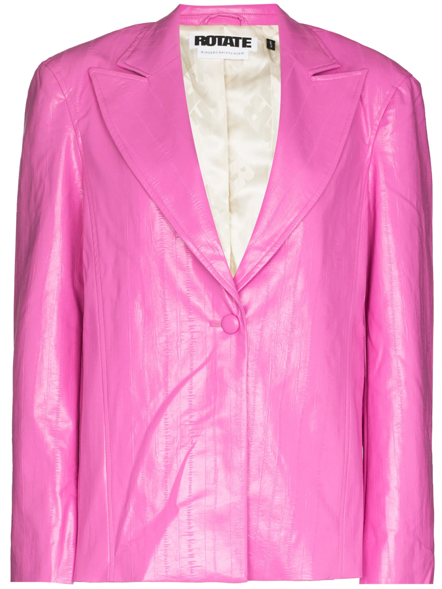 Lesley faux-leather single-breasted blazer