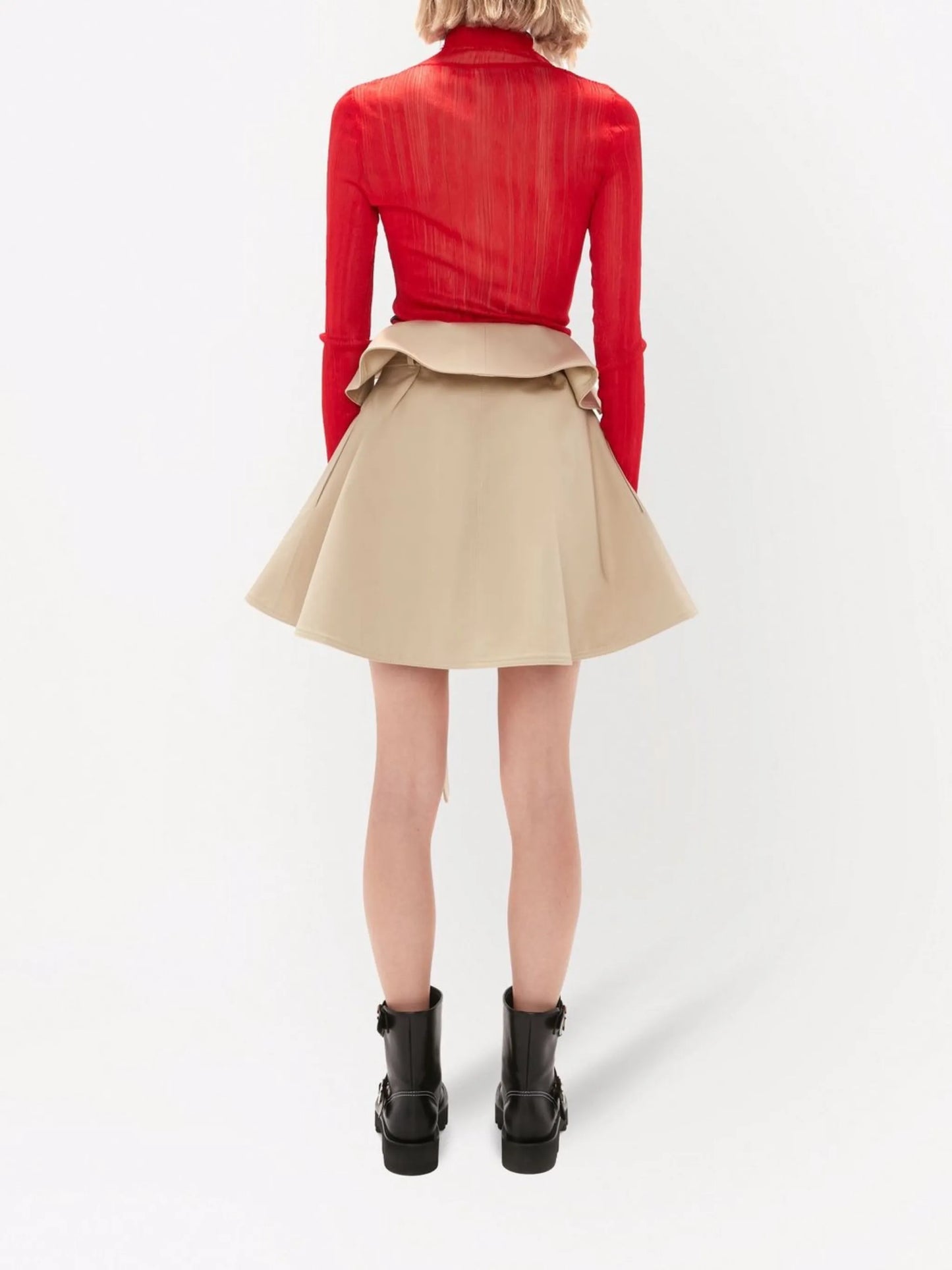 paperbag-waist belted skirt