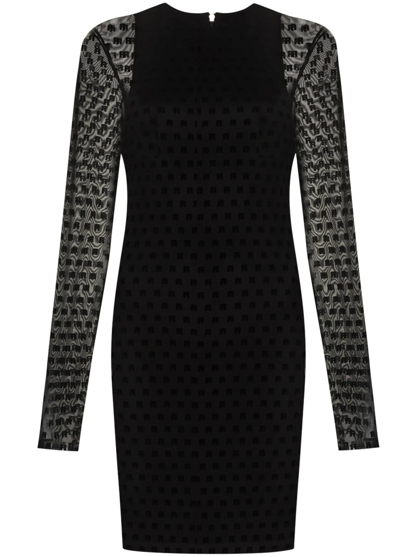 Monique sheer-sleeve minidress