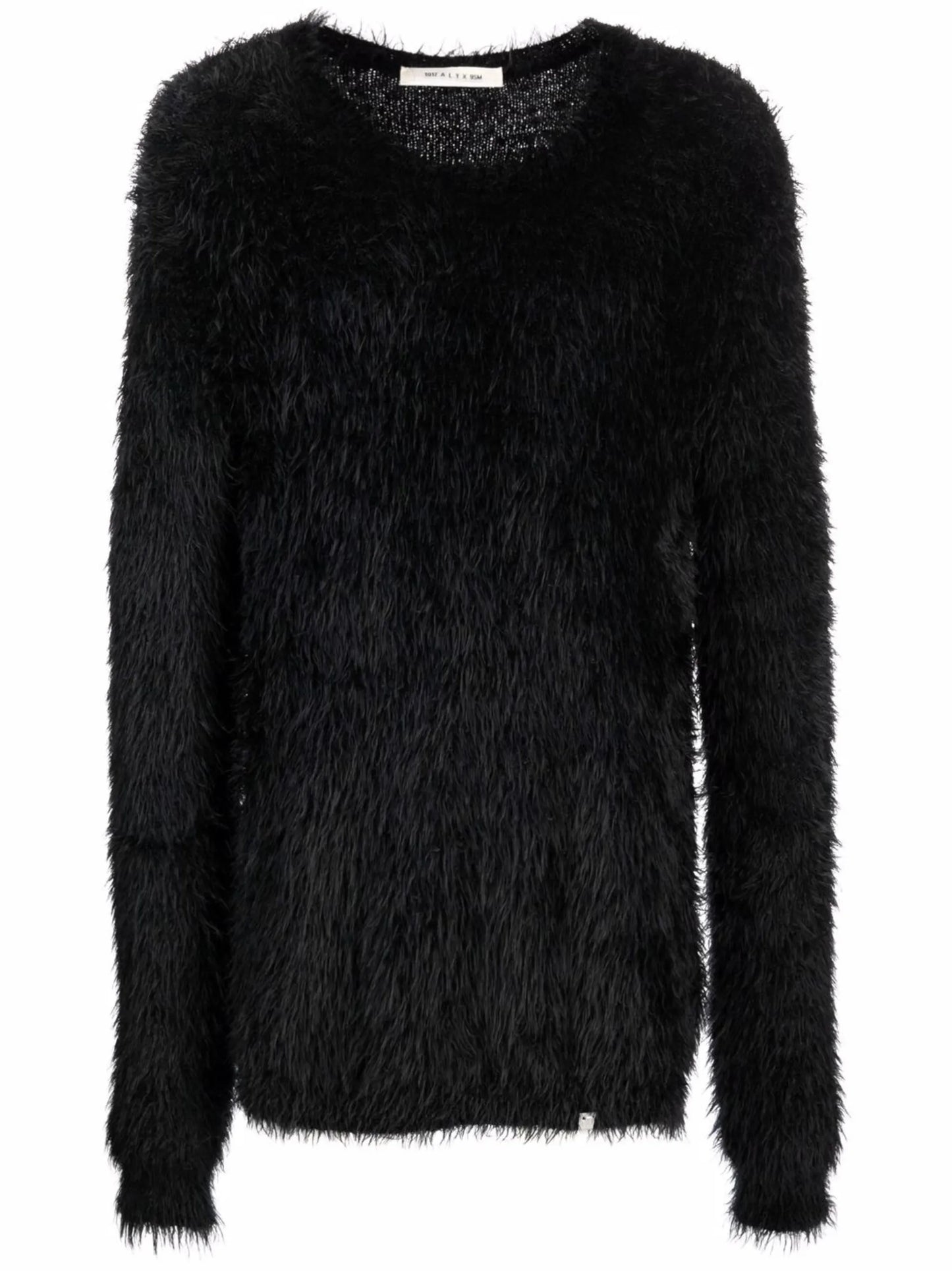 faux-fur round-neck jumper