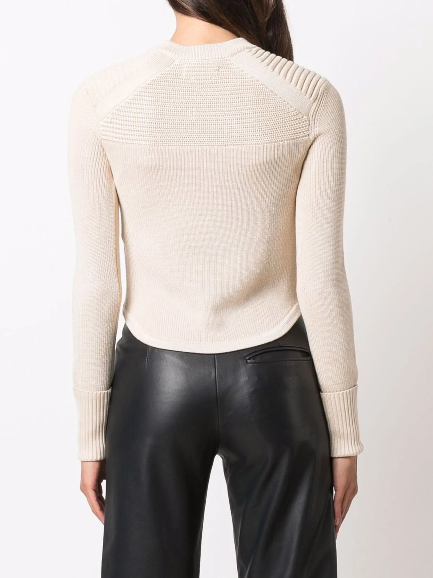 button-shoulder crewneck sweater