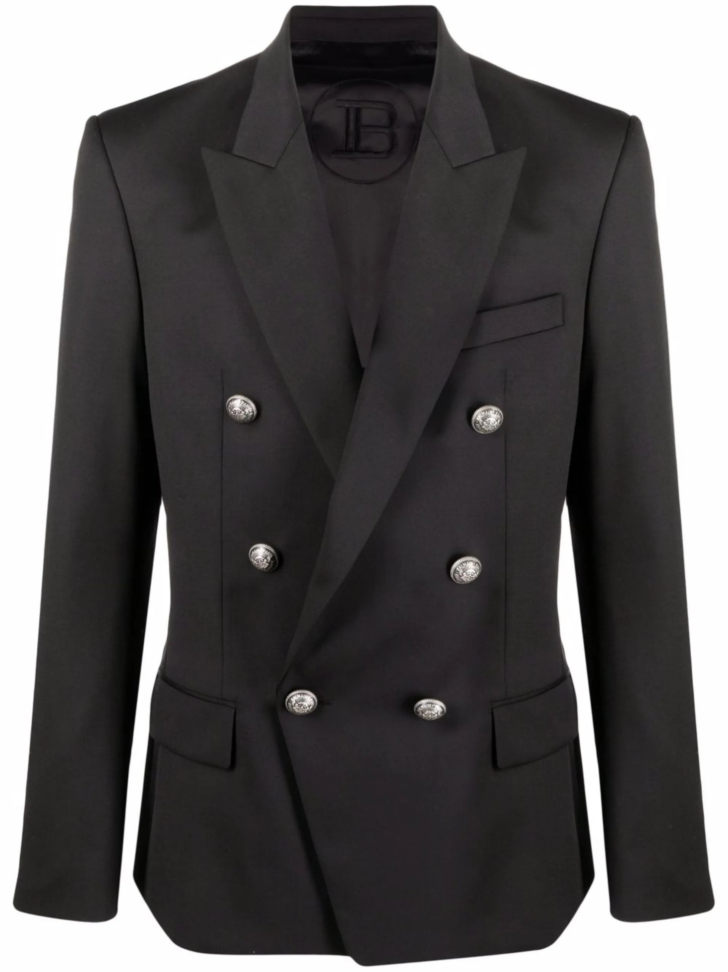 double-breasted wool blazer