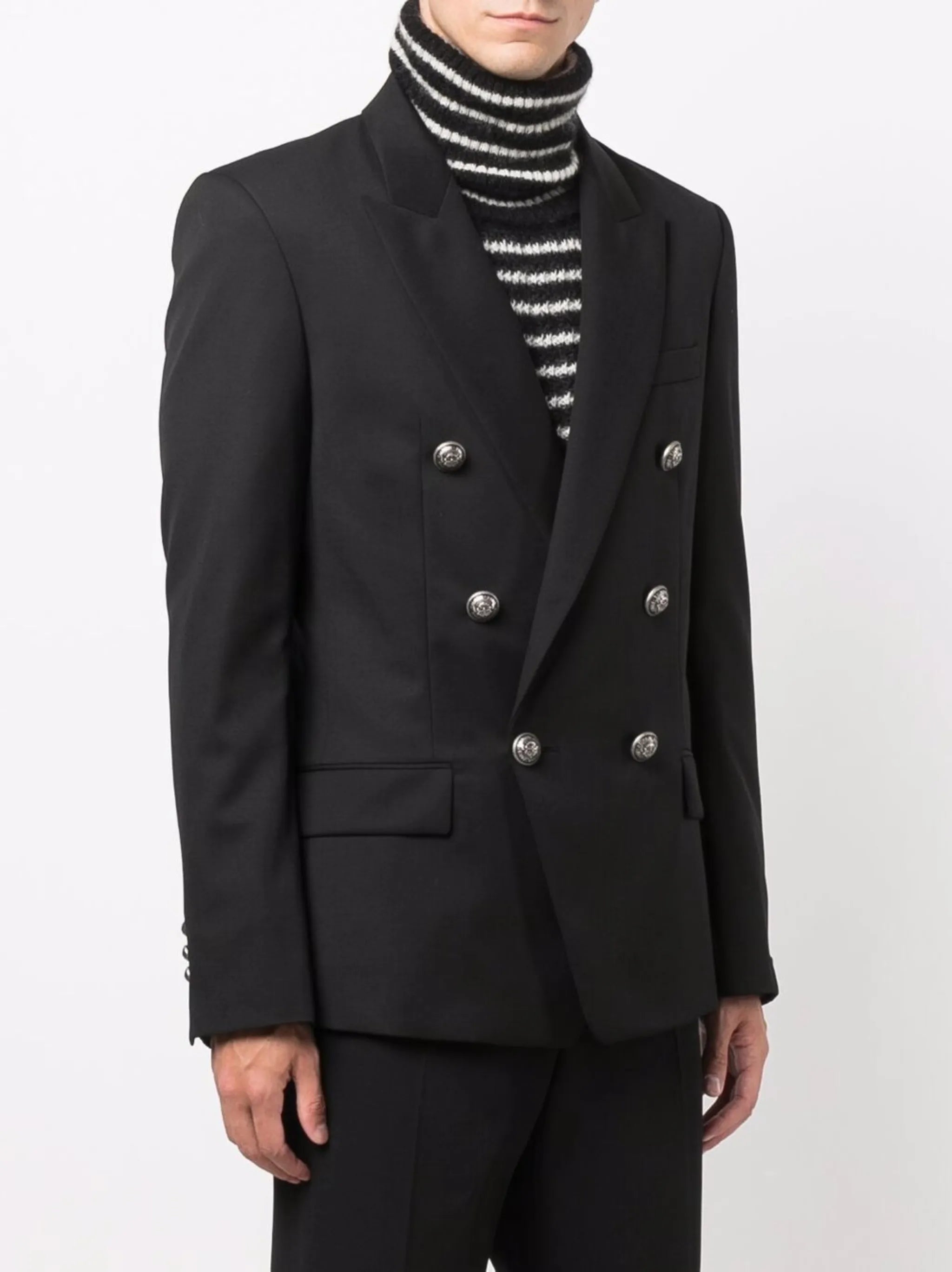 double-breasted wool blazer