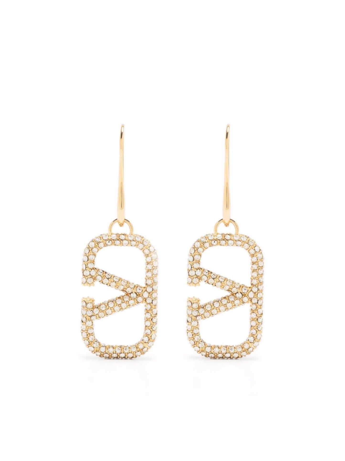 crystal-embellished VLogo earrings