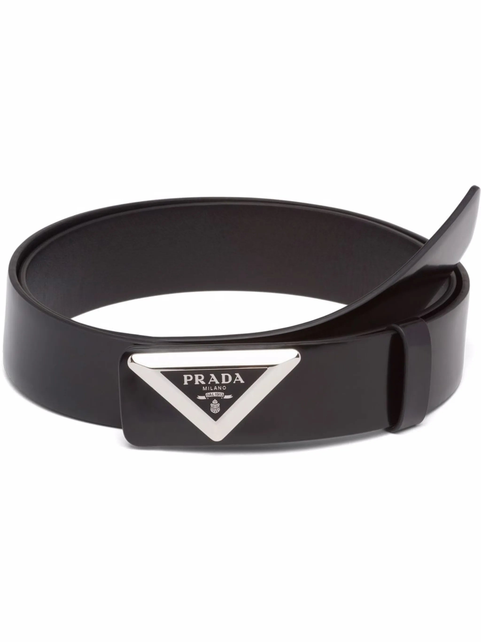triangle-logo leather belt