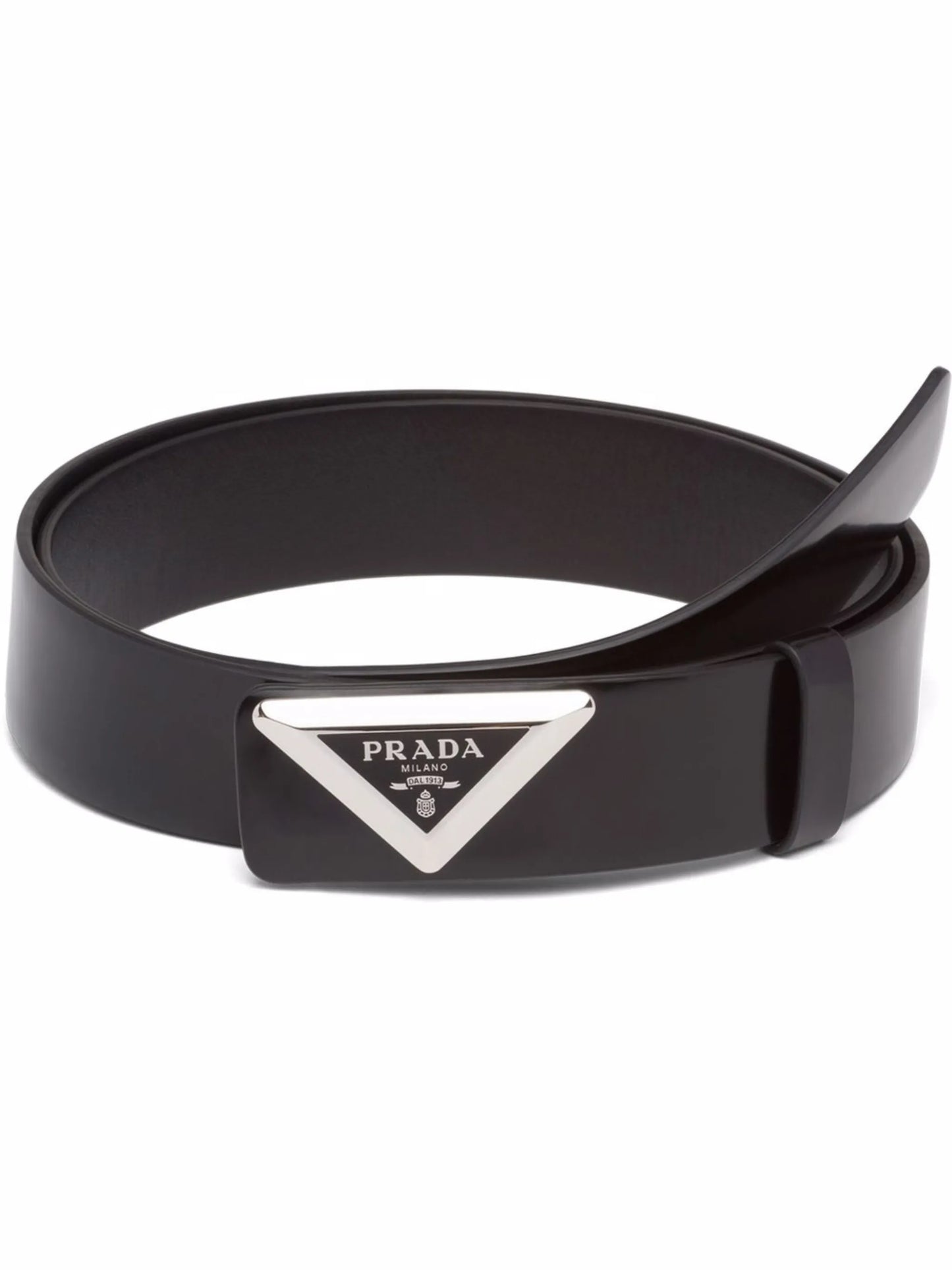 triangle-logo leather belt
