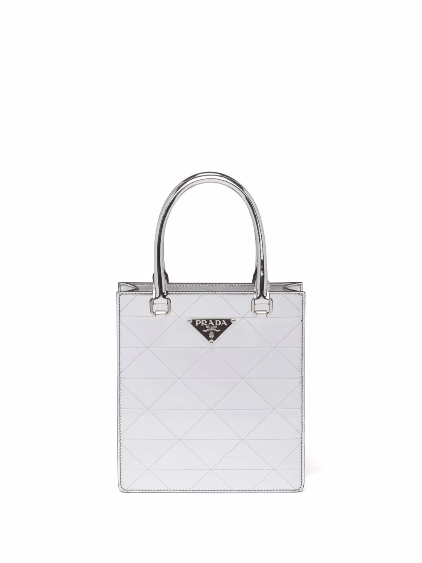 hammered triangle-panel mini bag