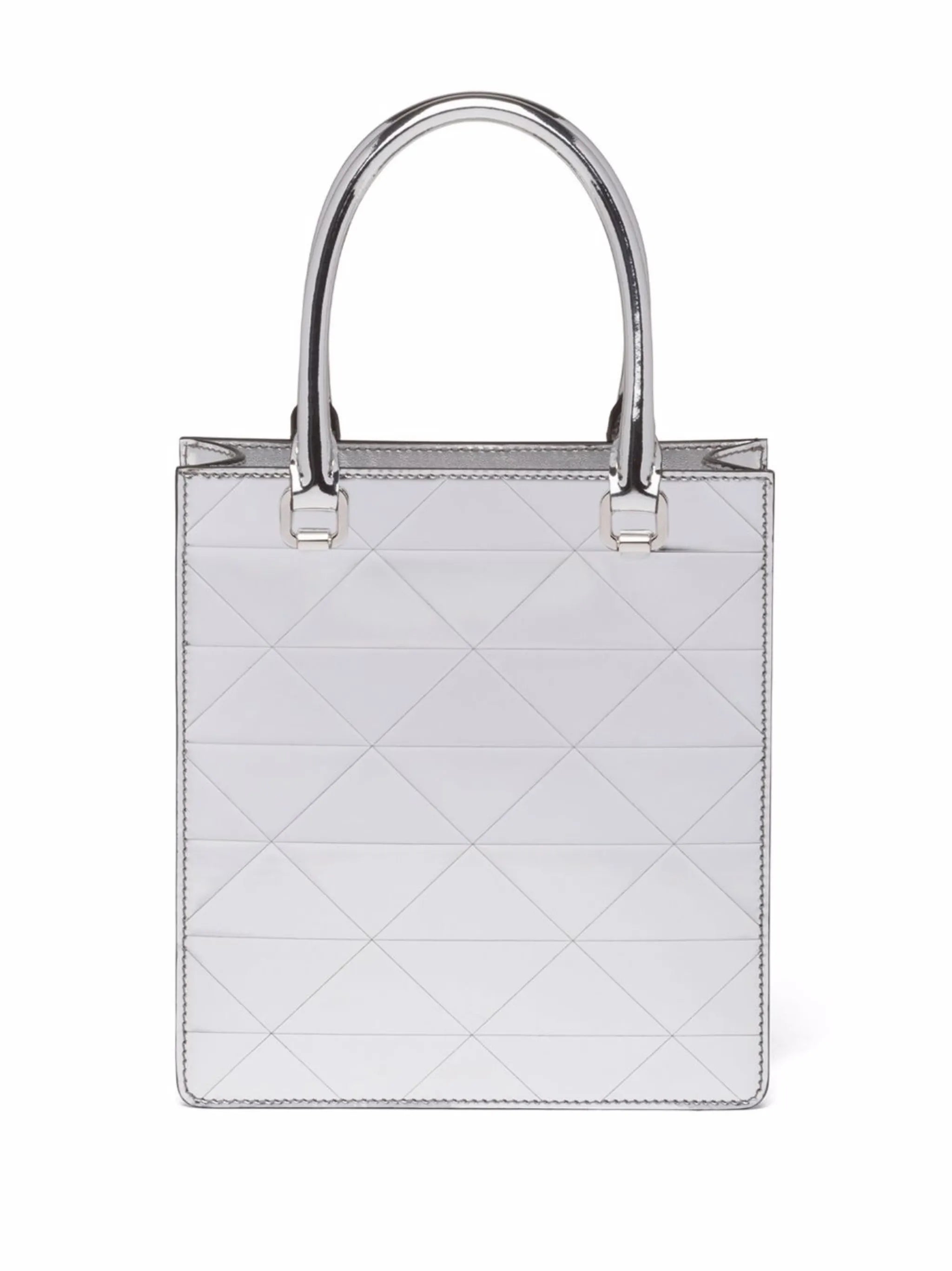 hammered triangle-panel mini bag
