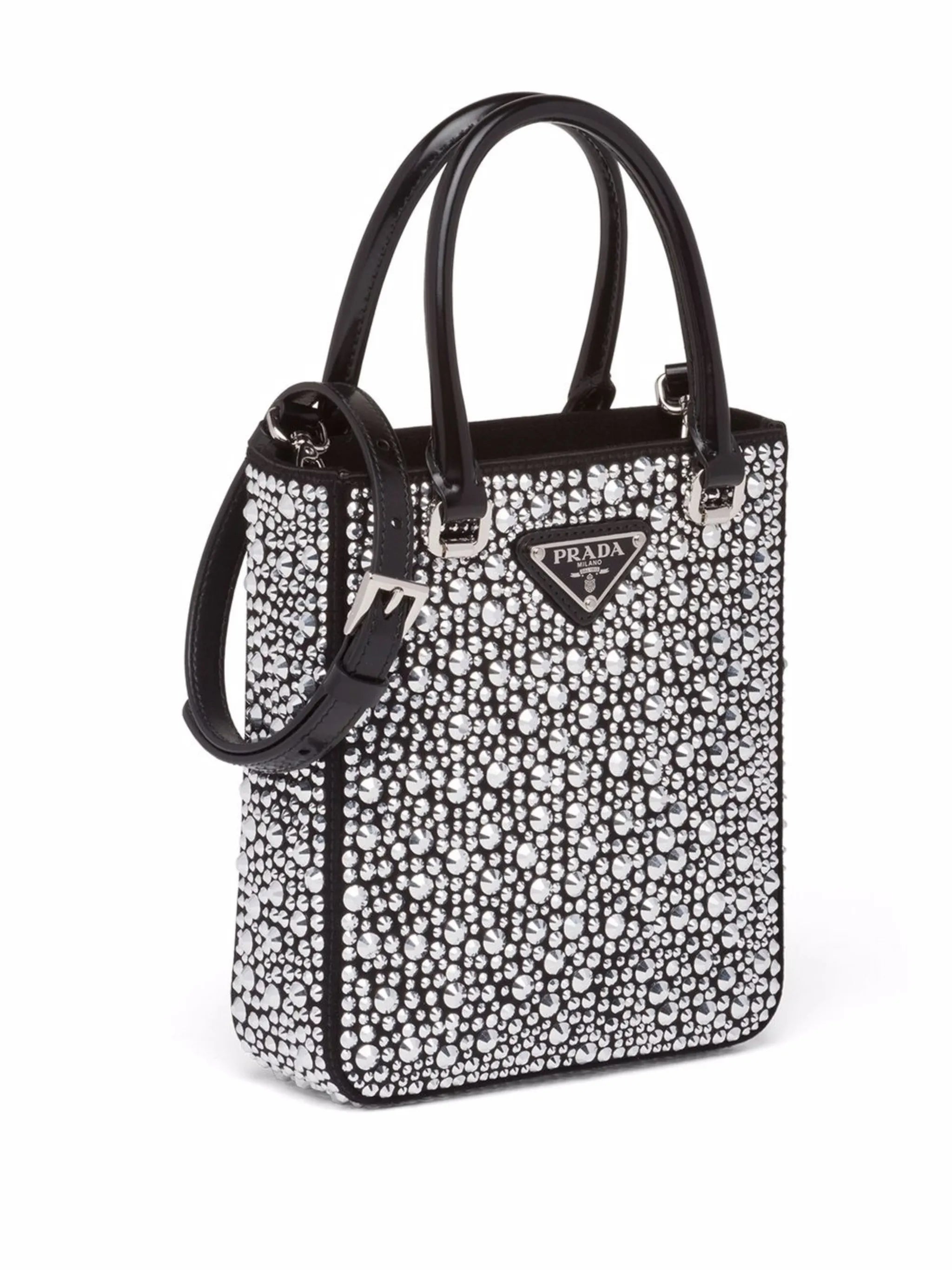 mini crystal-embellished shopper tote bag
