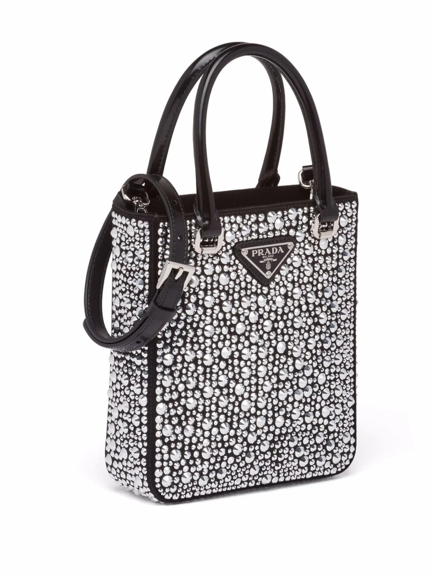 mini crystal-embellished shopper tote bag