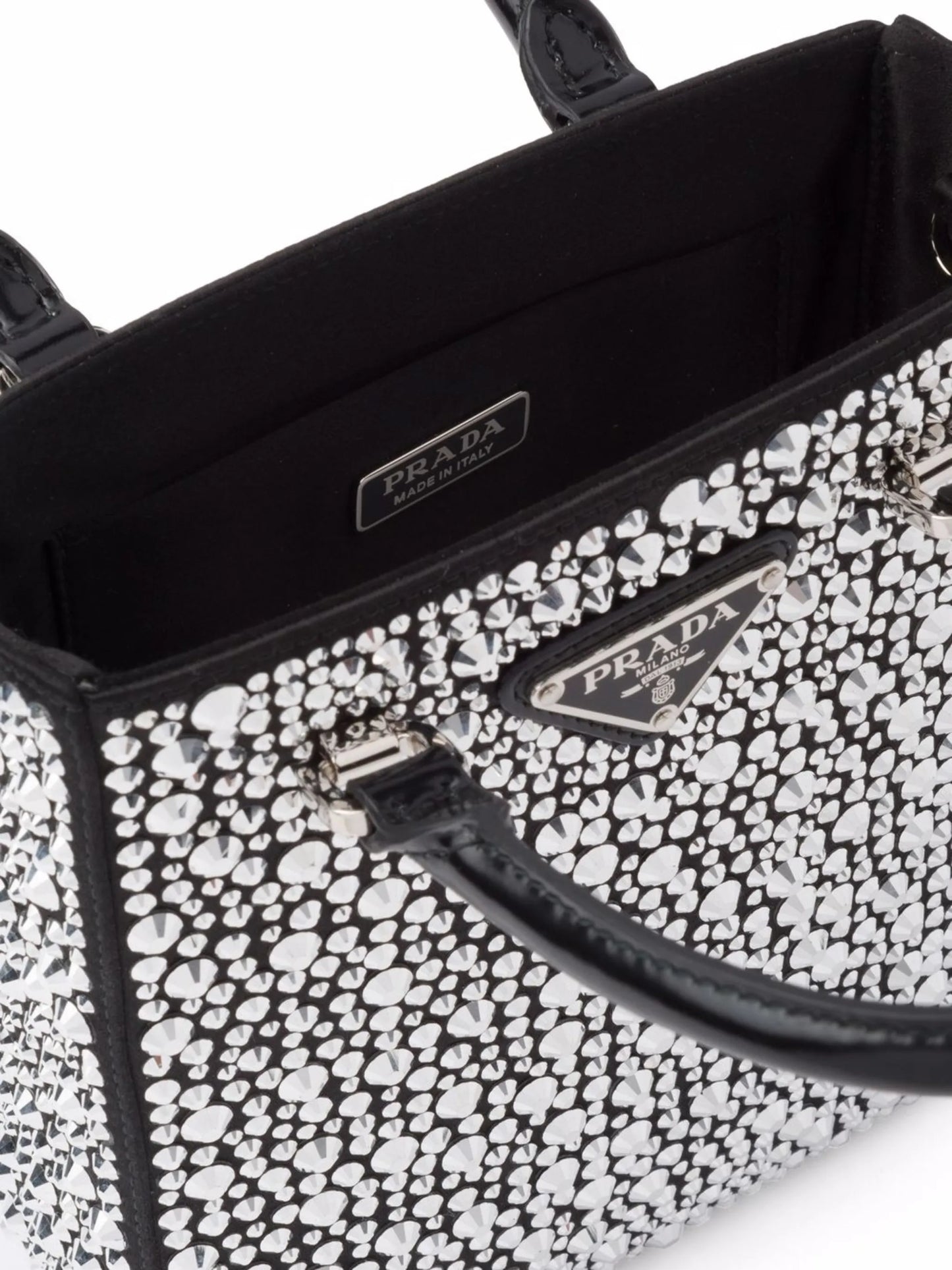 mini crystal-embellished shopper tote bag