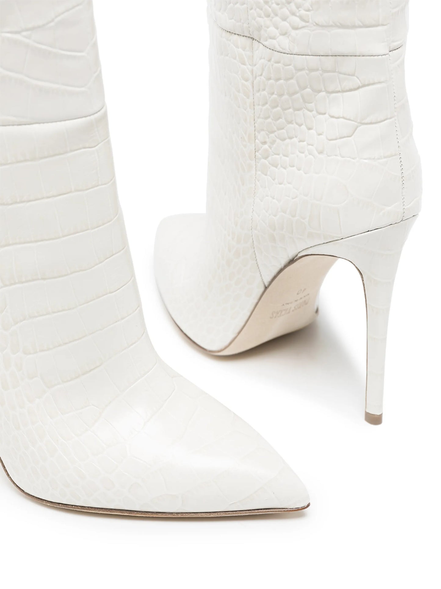 105mm crocodile-effect knee-high boots