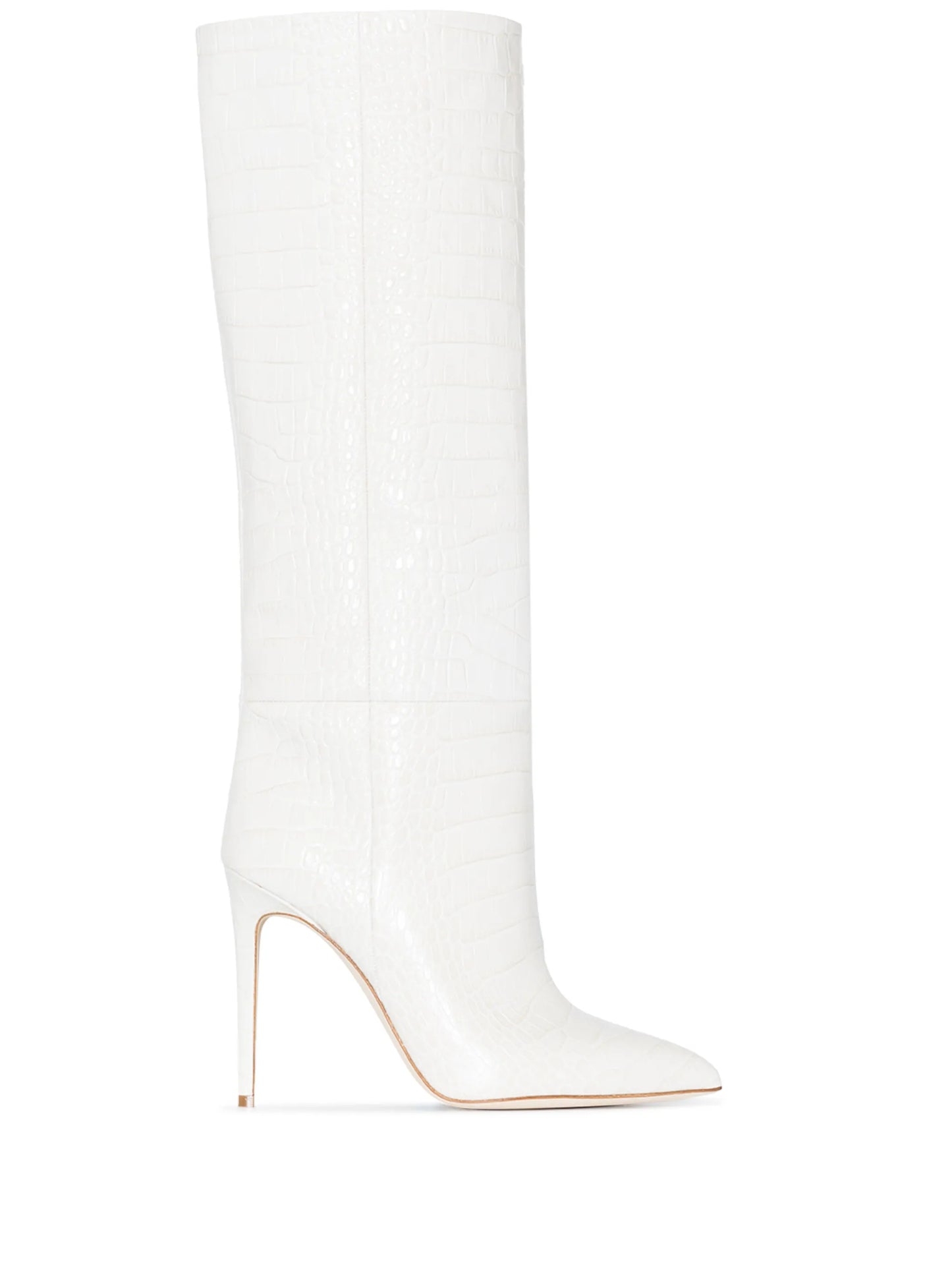 105mm crocodile-effect knee-high boots