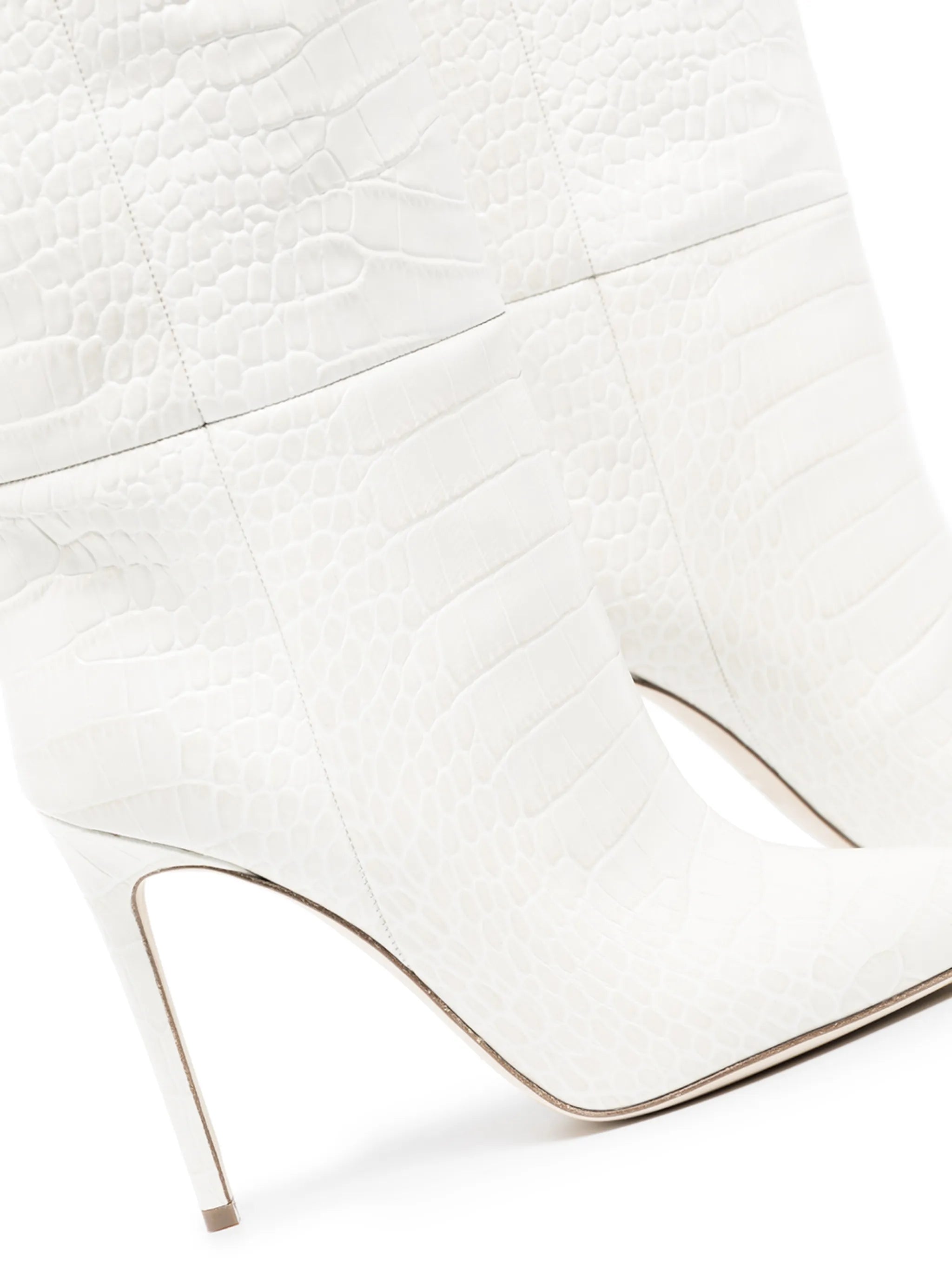 105mm crocodile-effect knee-high boots