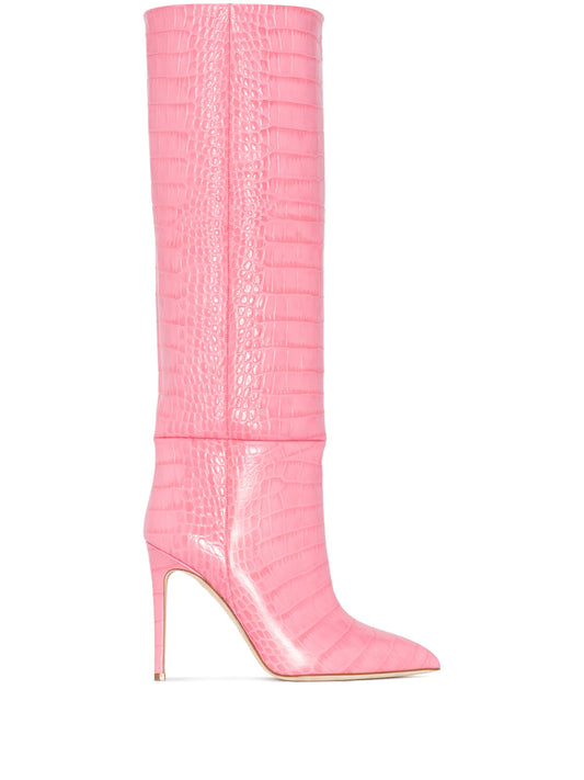 crocodile-embossed 105mm boots