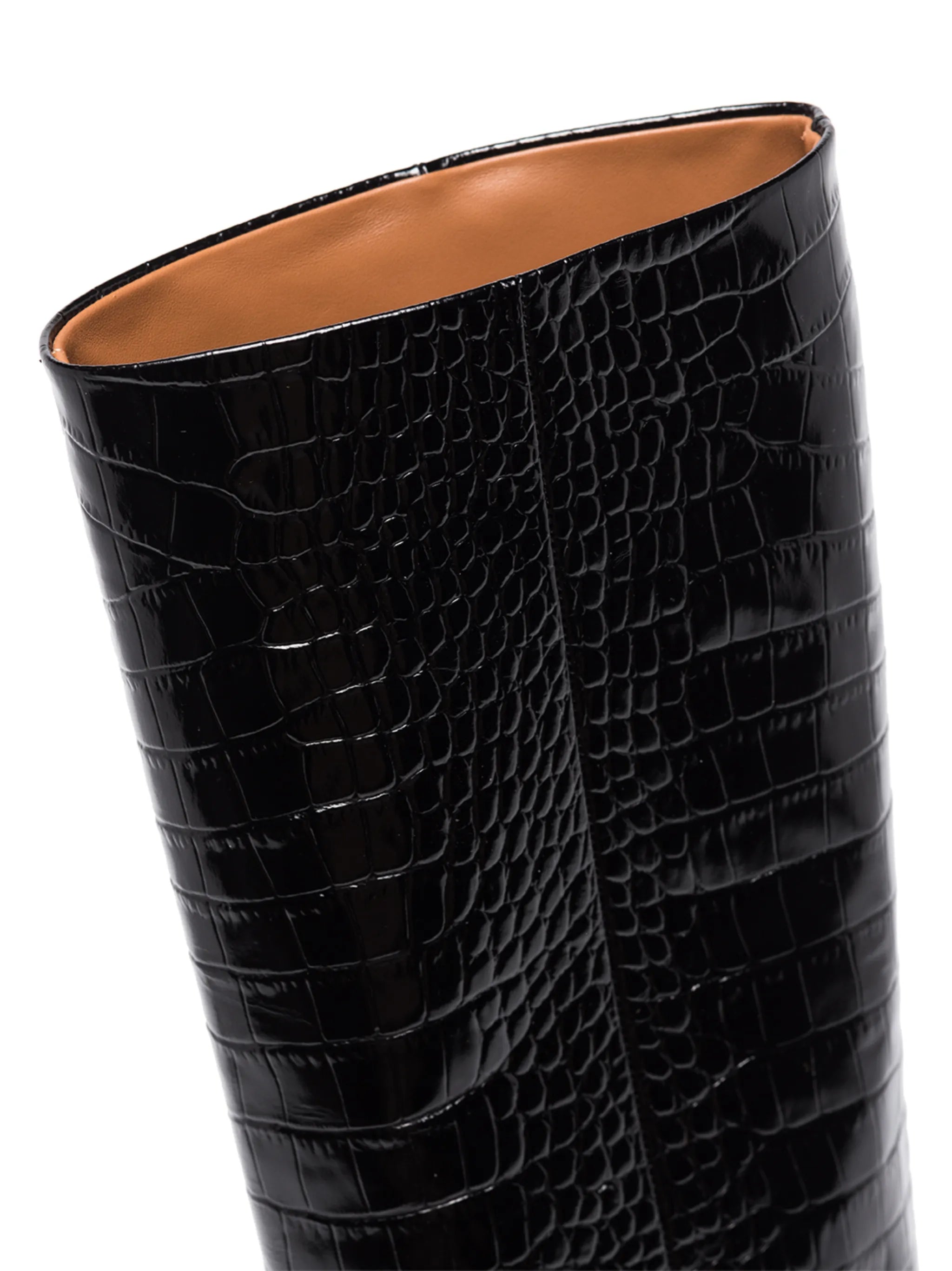 croc-effect stiletto boots