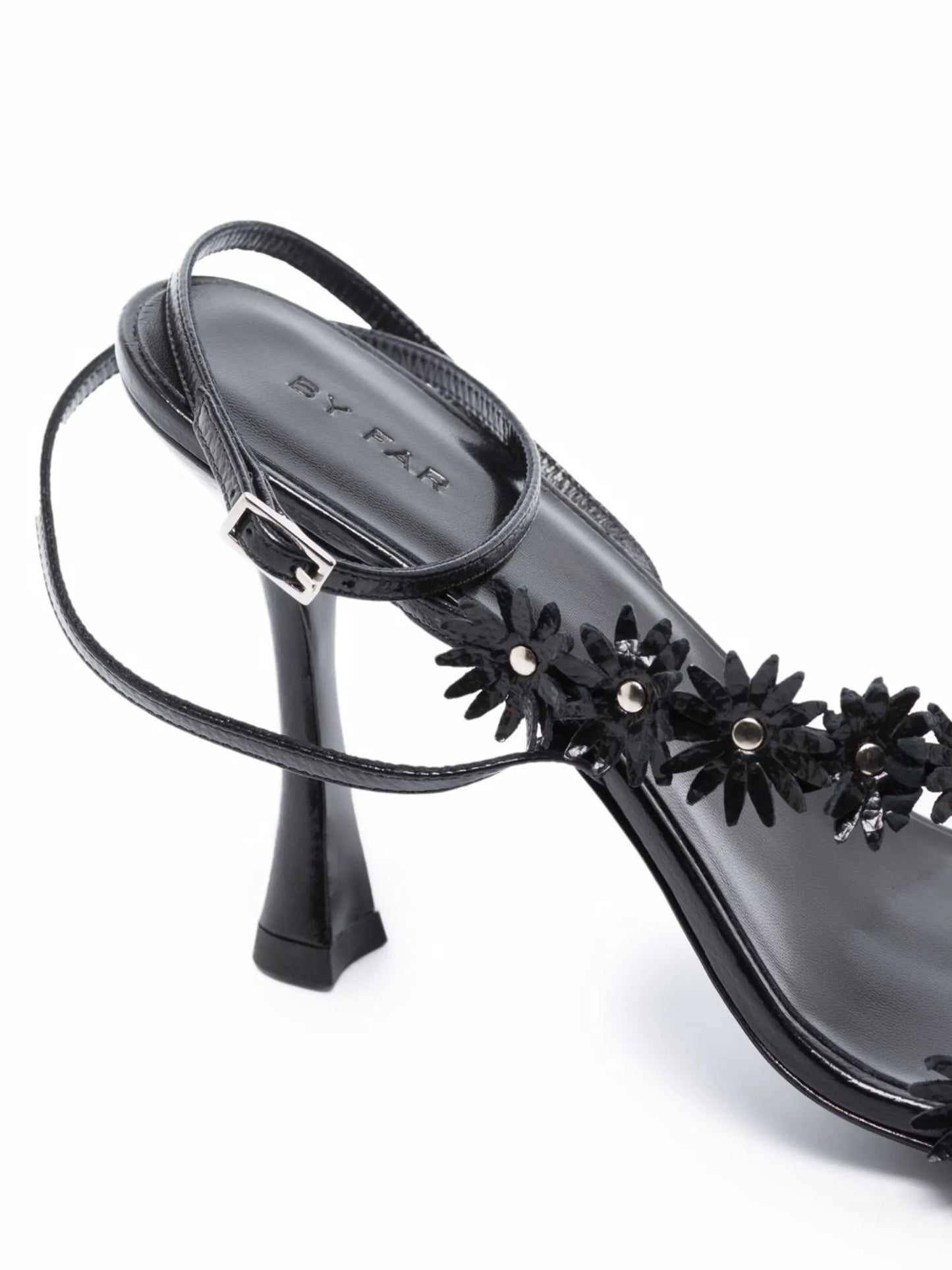 Poppy floral-appliqué 95mm sandals