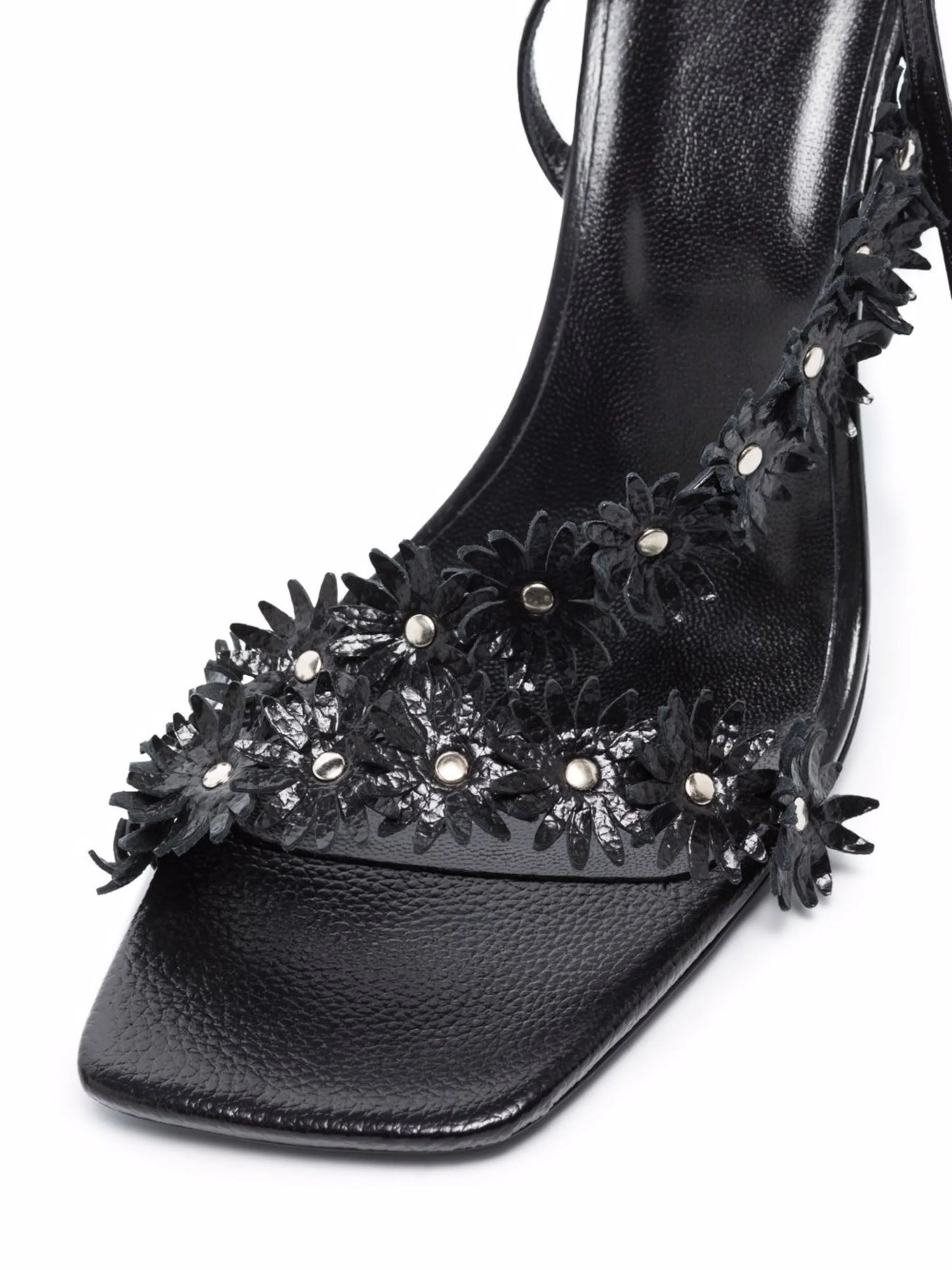 Poppy floral-appliqué 95mm sandals