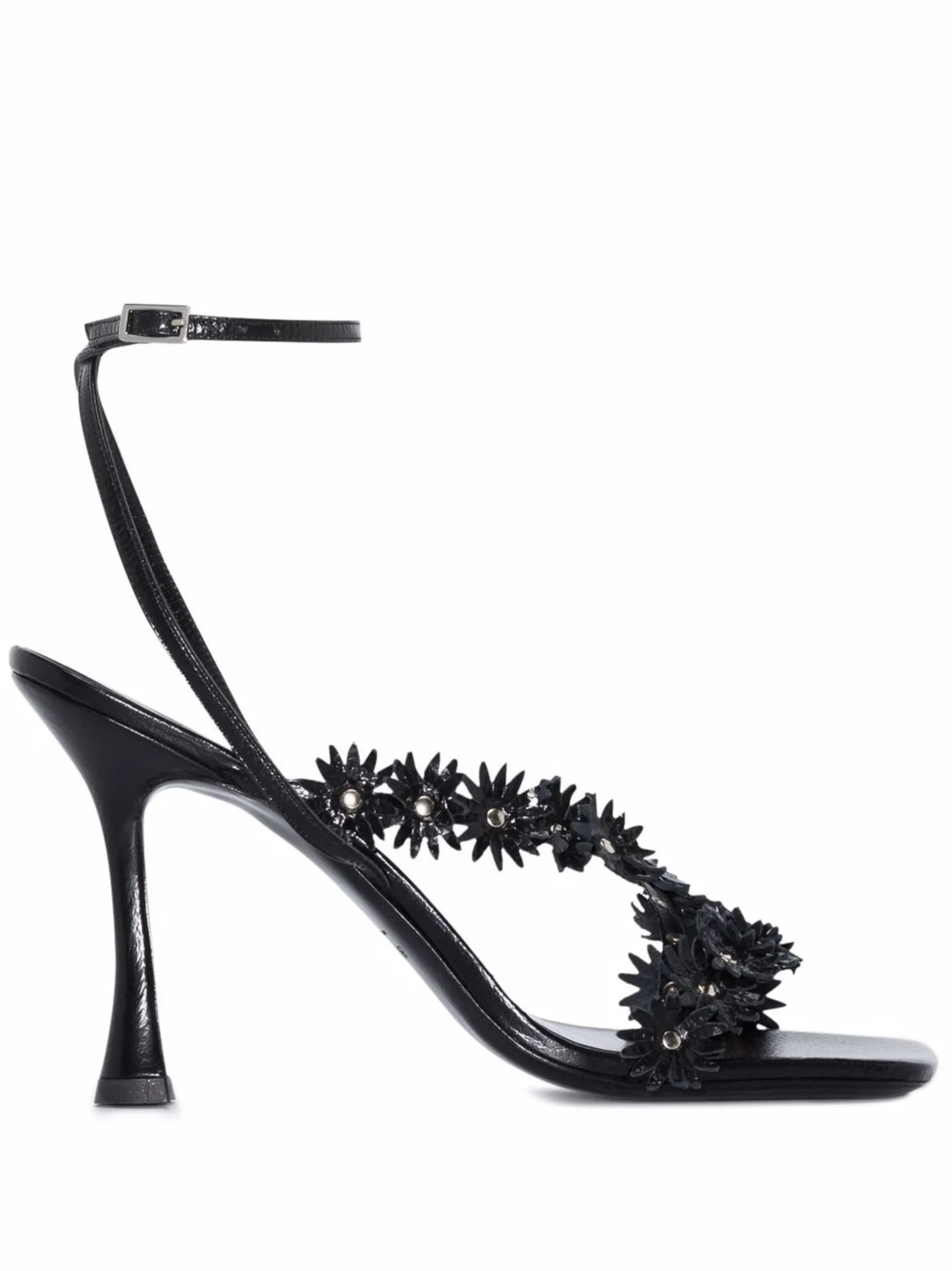 Poppy floral-appliqué 95mm sandals