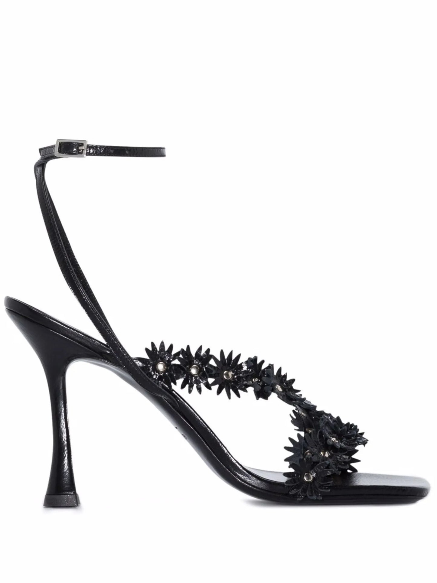 Poppy floral-appliqué 95mm sandals