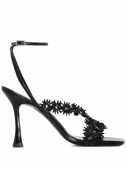 Poppy floral-appliqué 95mm sandals