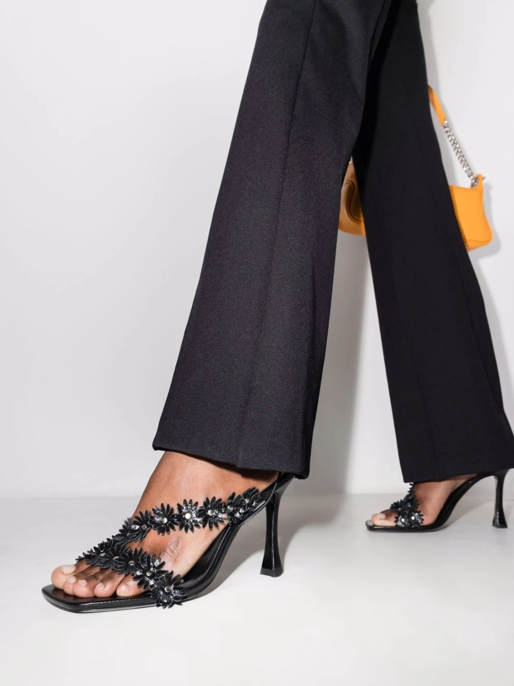 Poppy floral-appliqué 95mm sandals