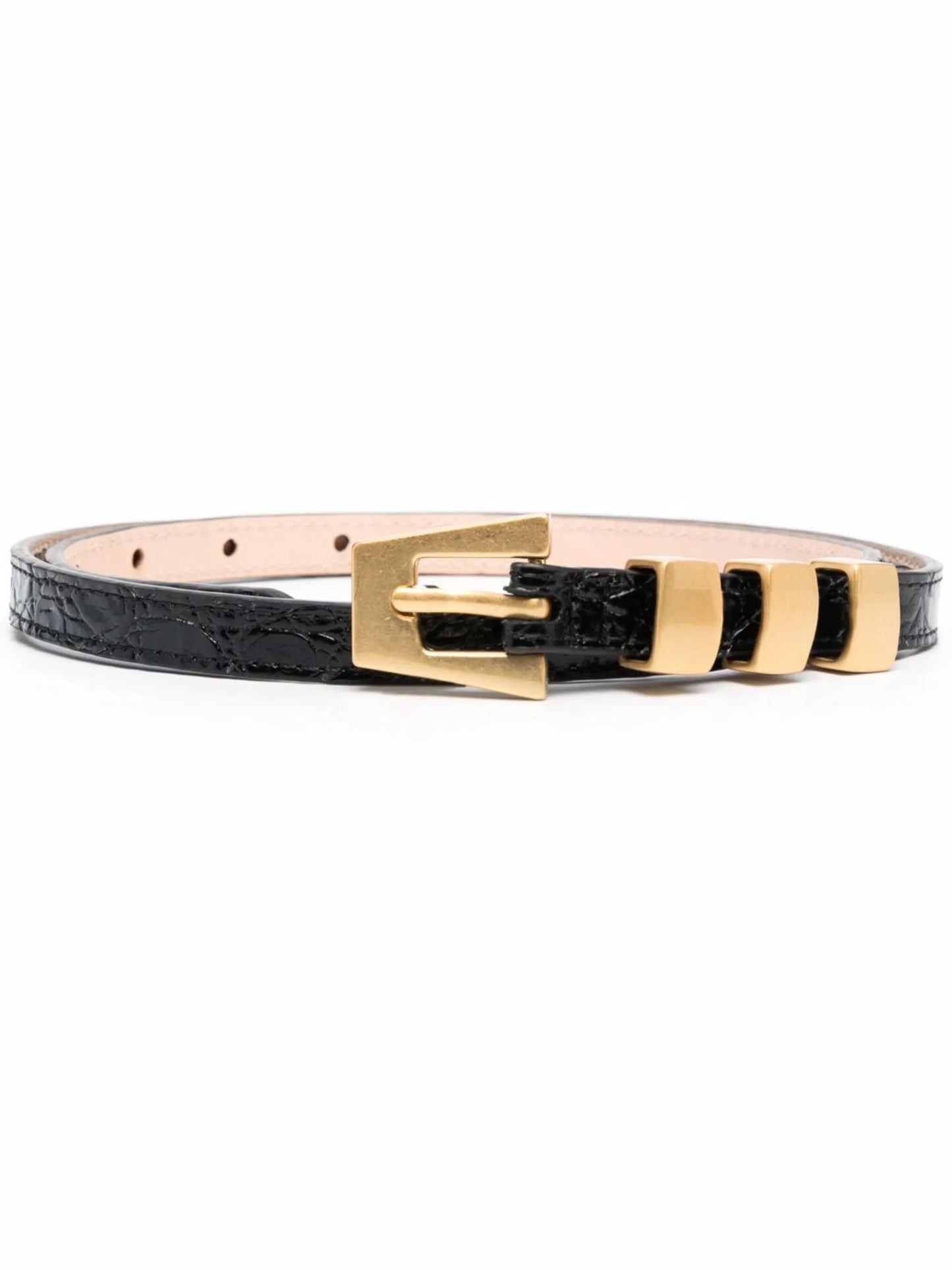 buckle-fastening leather belt