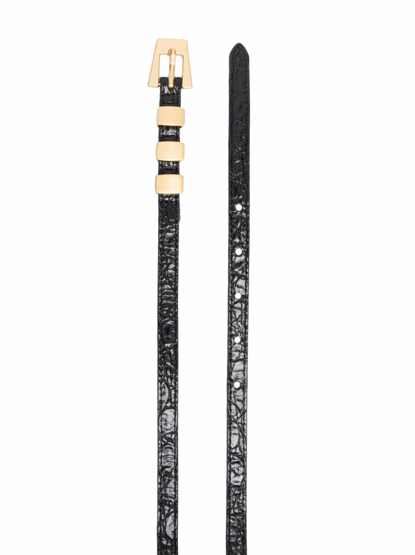 buckle-fastening leather belt