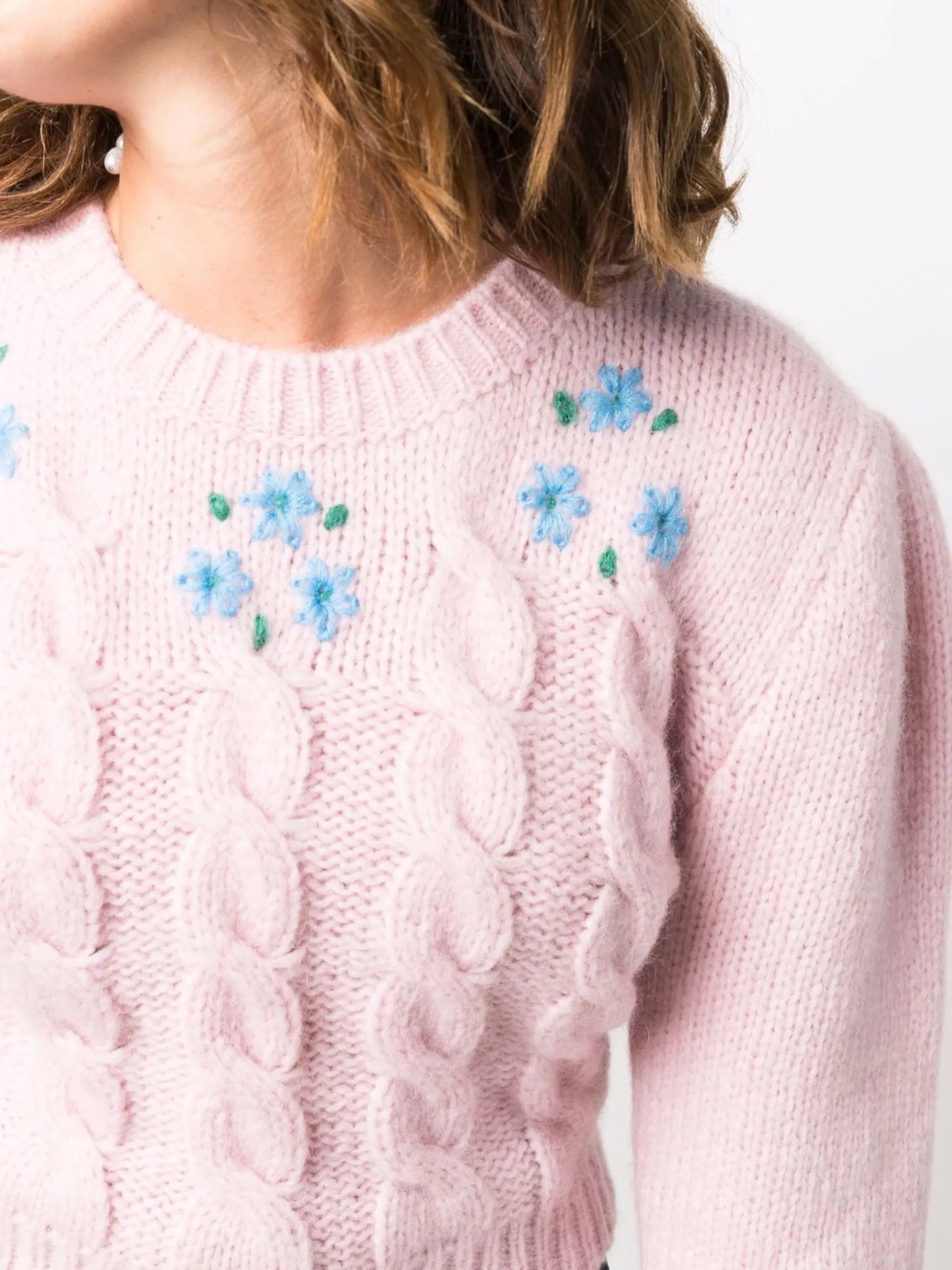 cropped cable knit jumper