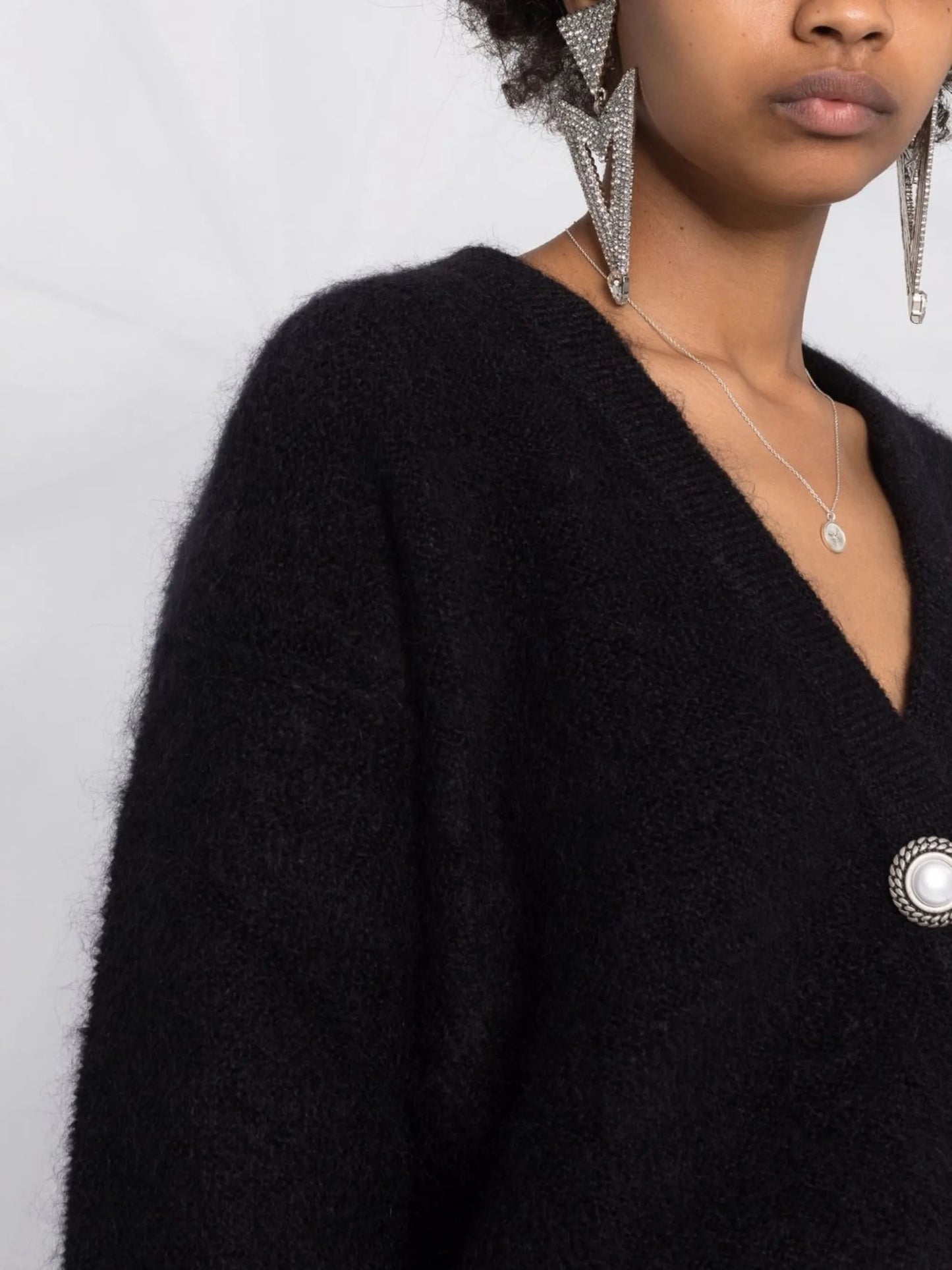 V-neck cropped cardigan