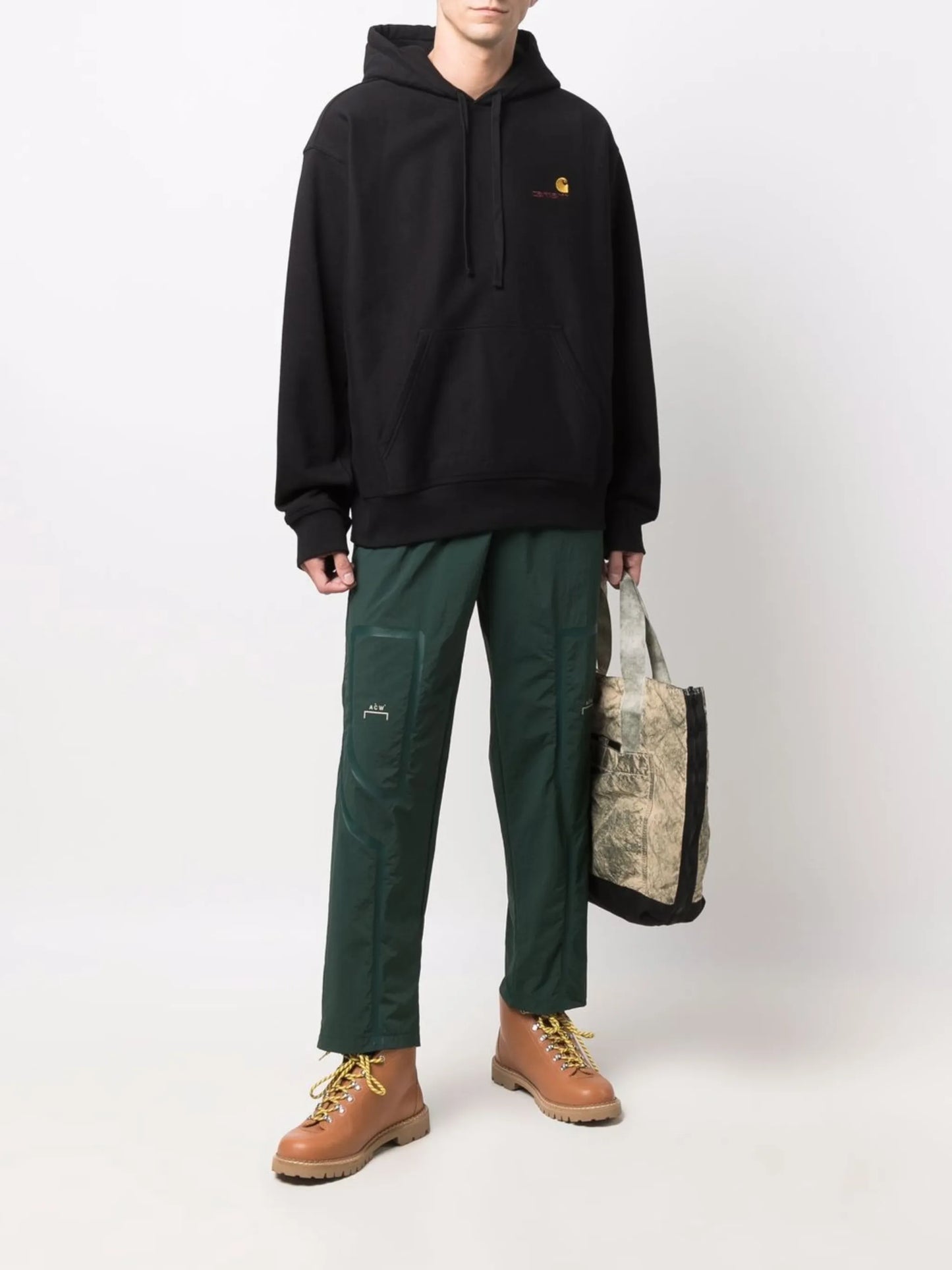 embroidered logo drawstring hoodie