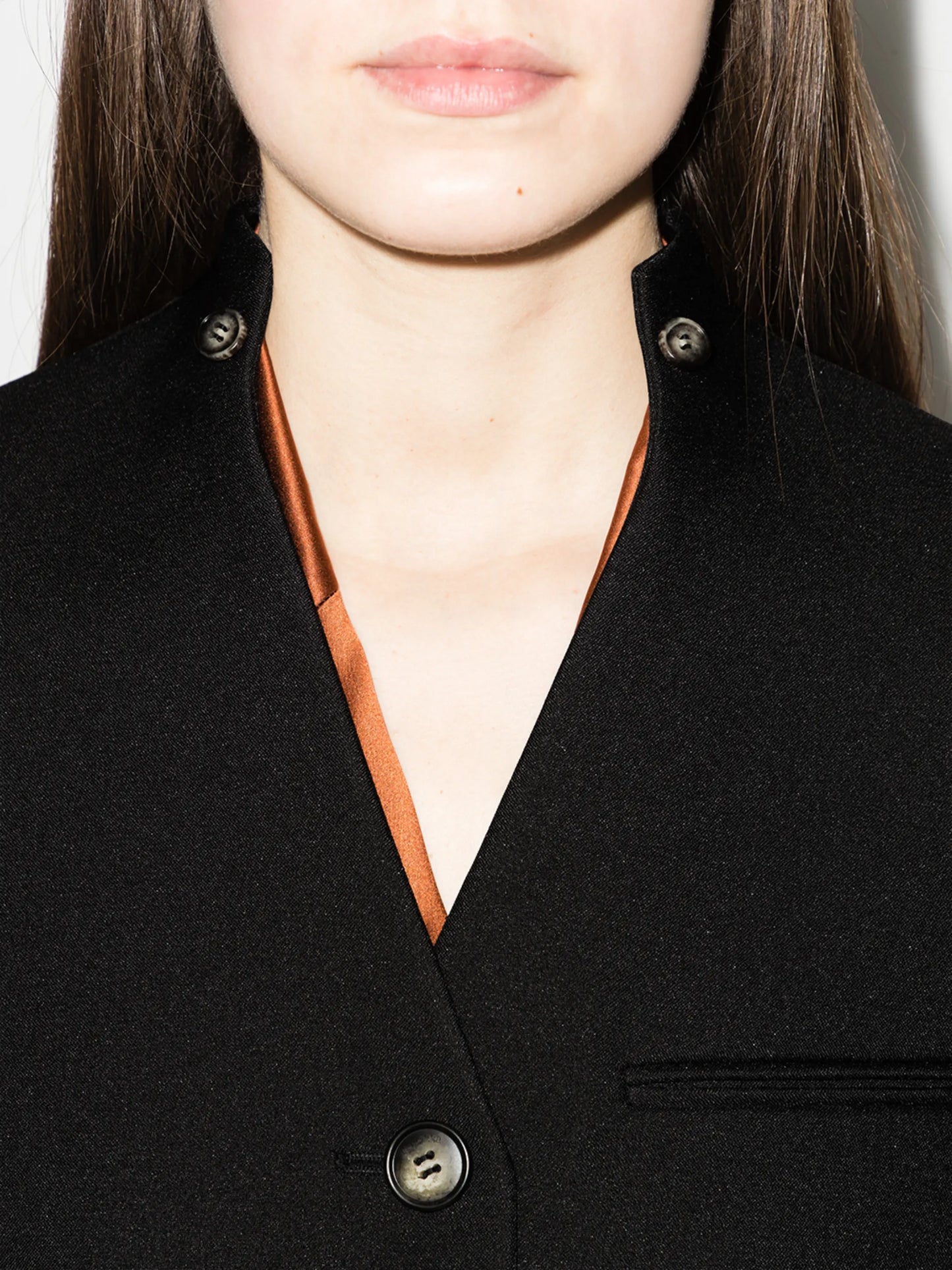 Anago collarless blazer