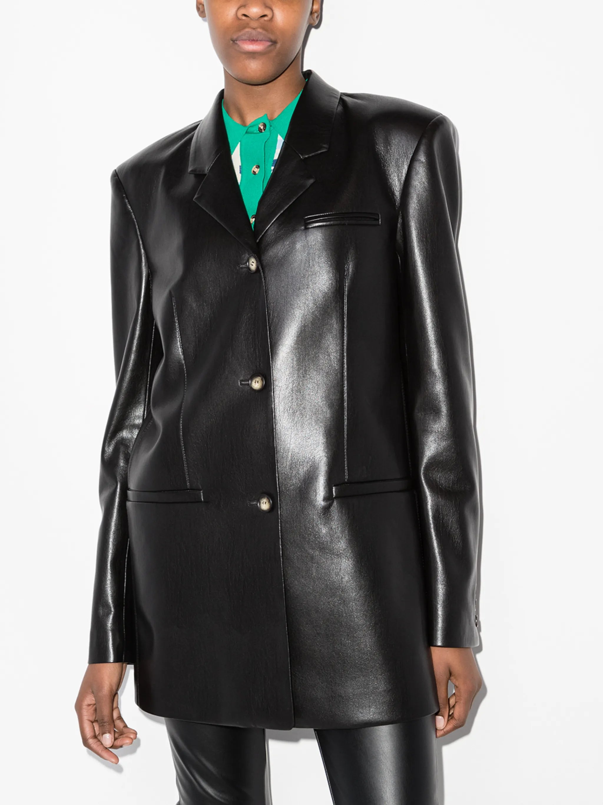 Mersey faux-leather blazer