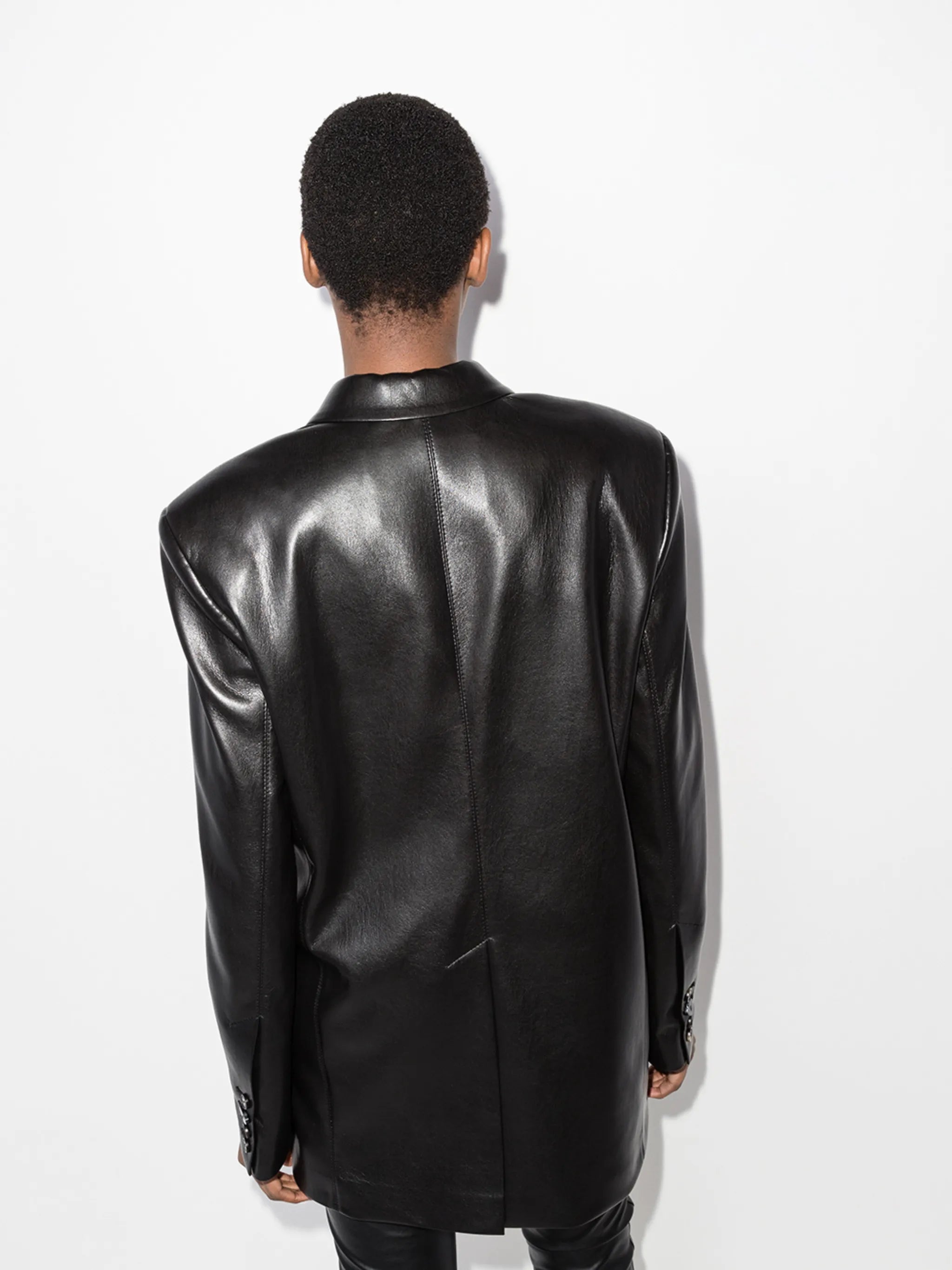 Mersey faux-leather blazer