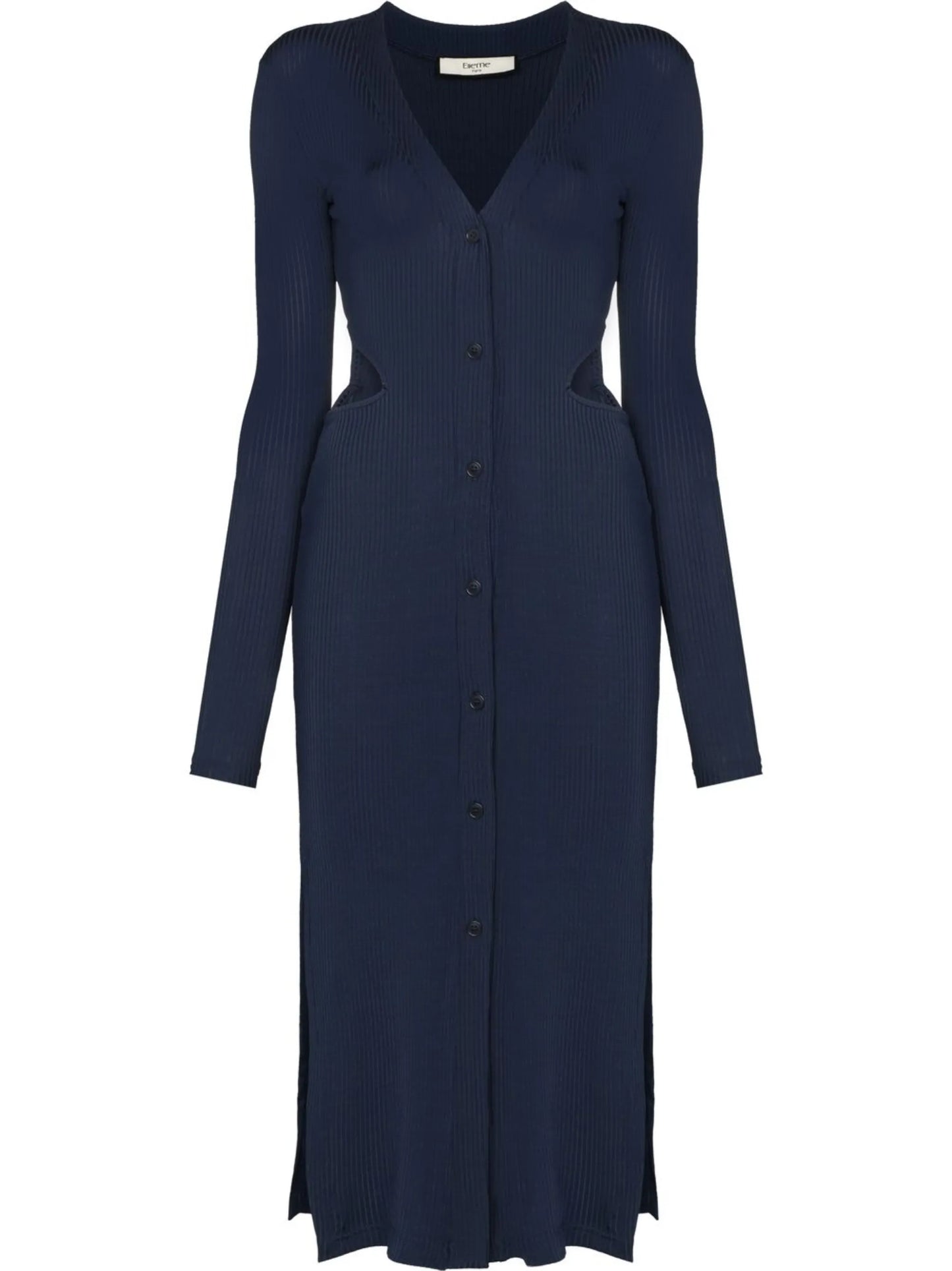 cut-out V-neck midi dress