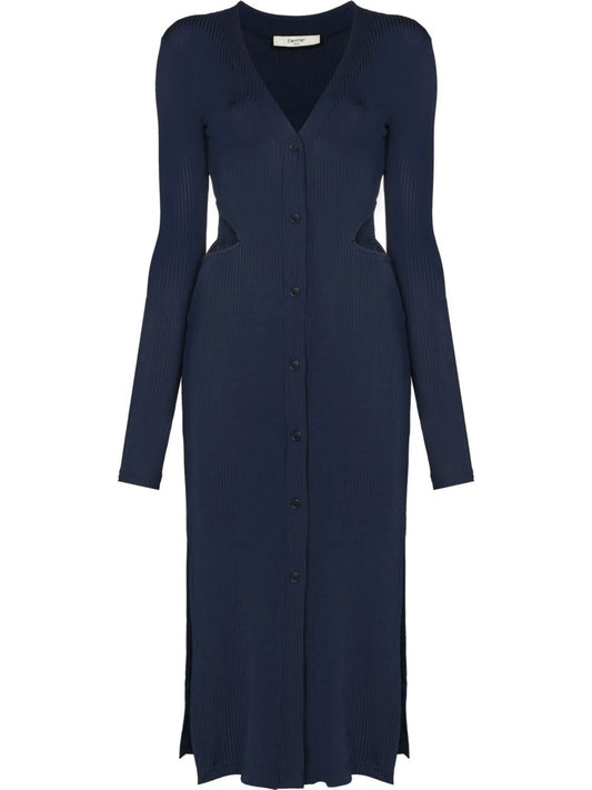 cut-out V-neck midi dress