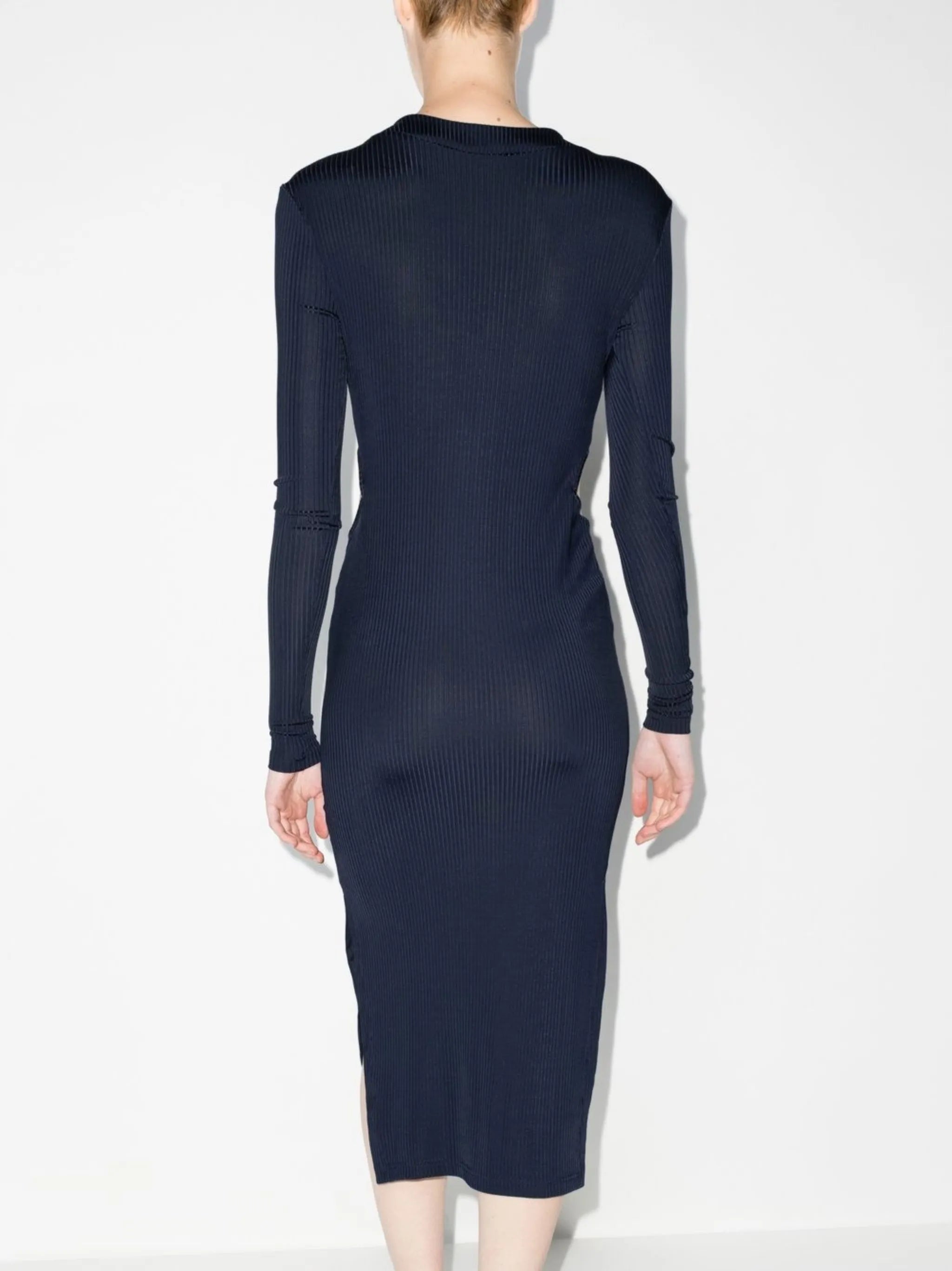 cut-out V-neck midi dress