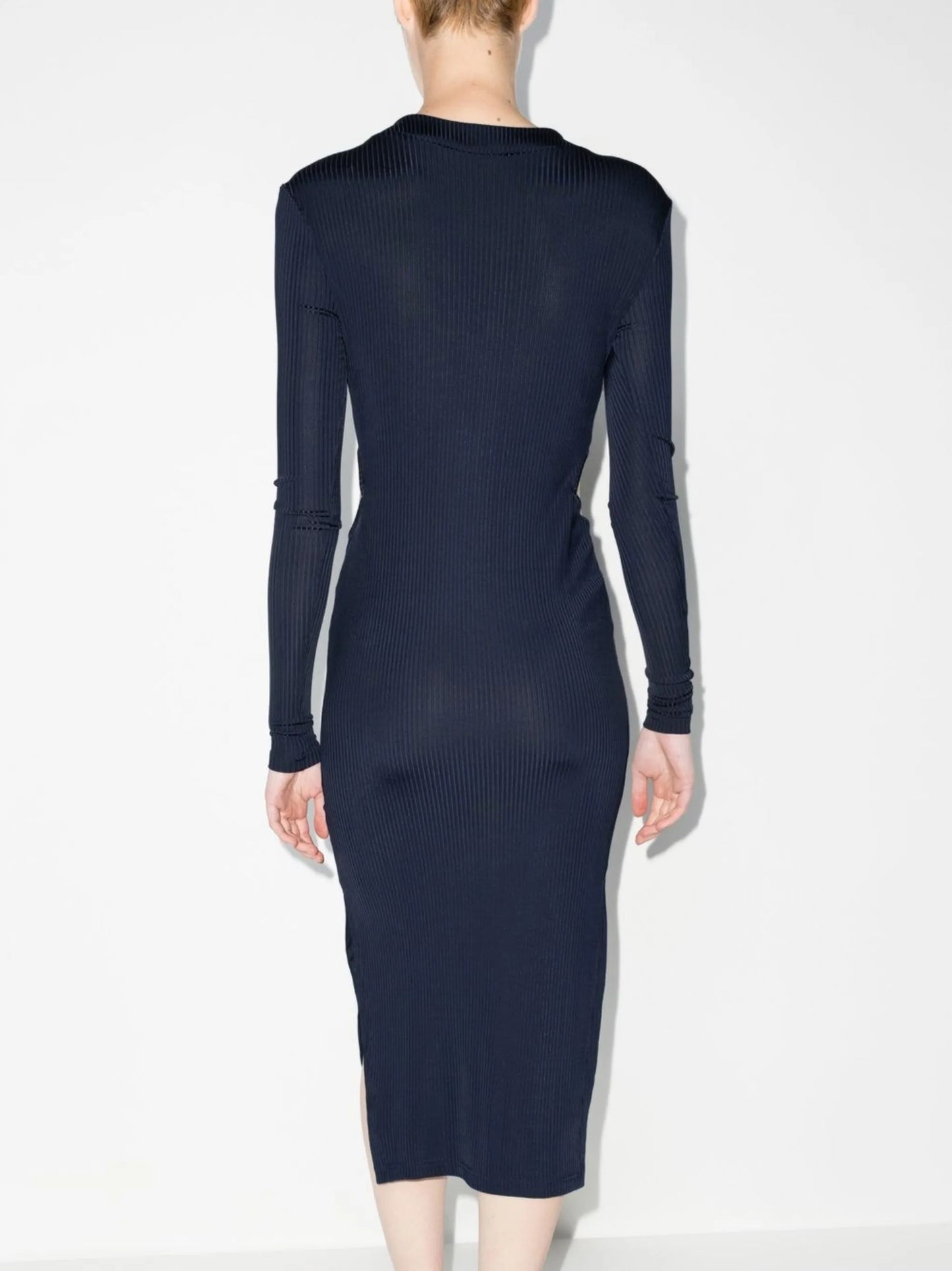 cut-out V-neck midi dress