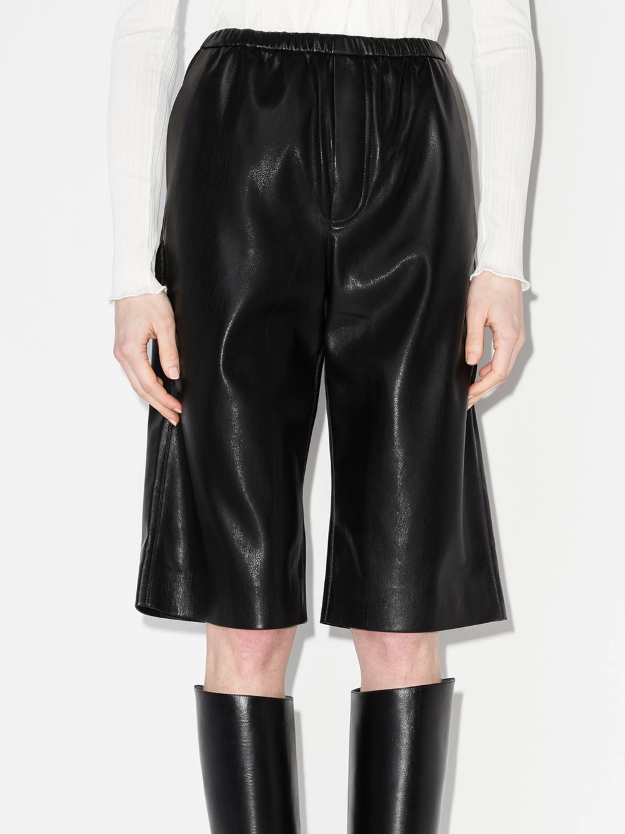Wender faux-leather Bermuda shorts