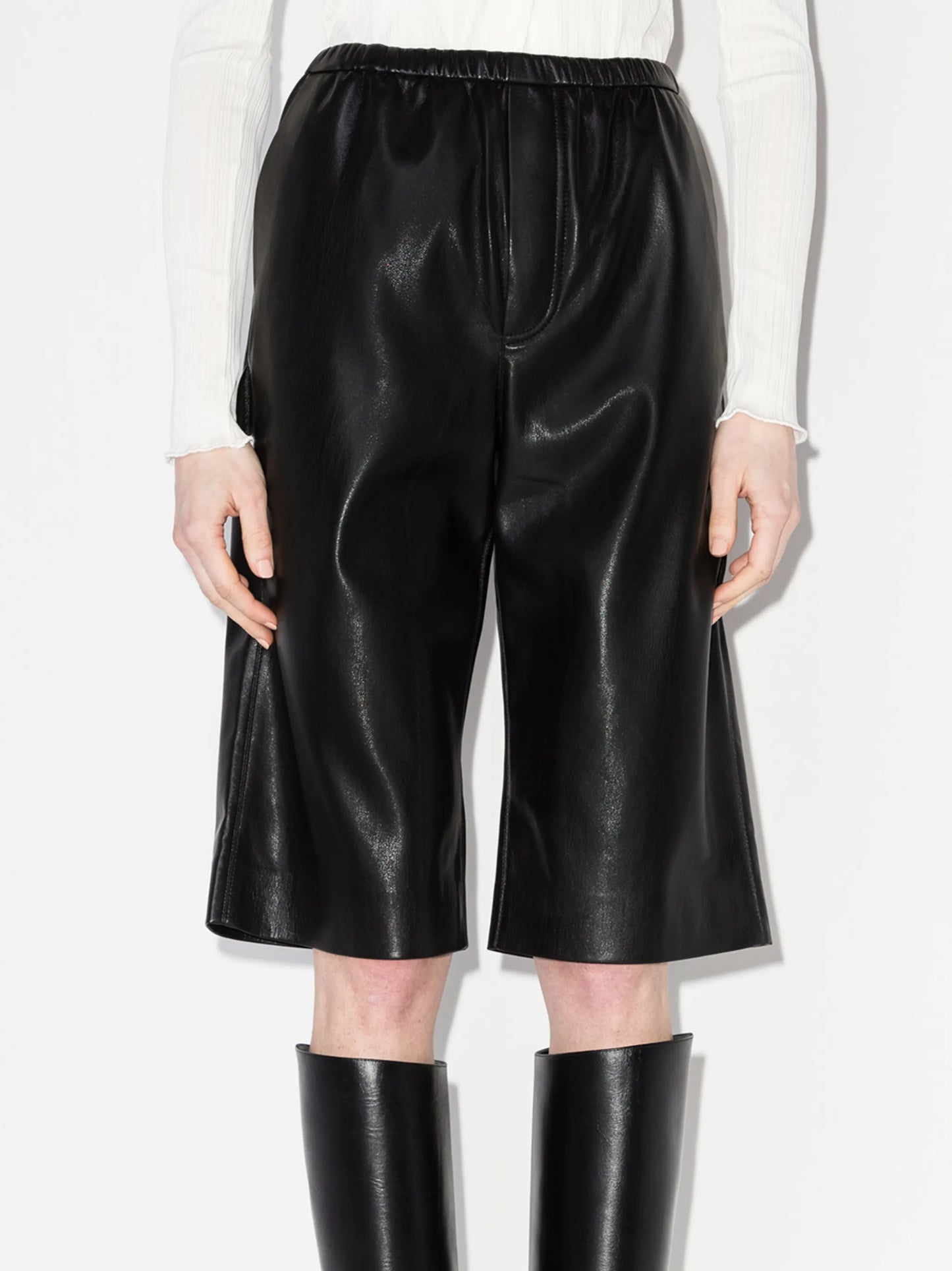 Wender faux-leather Bermuda shorts