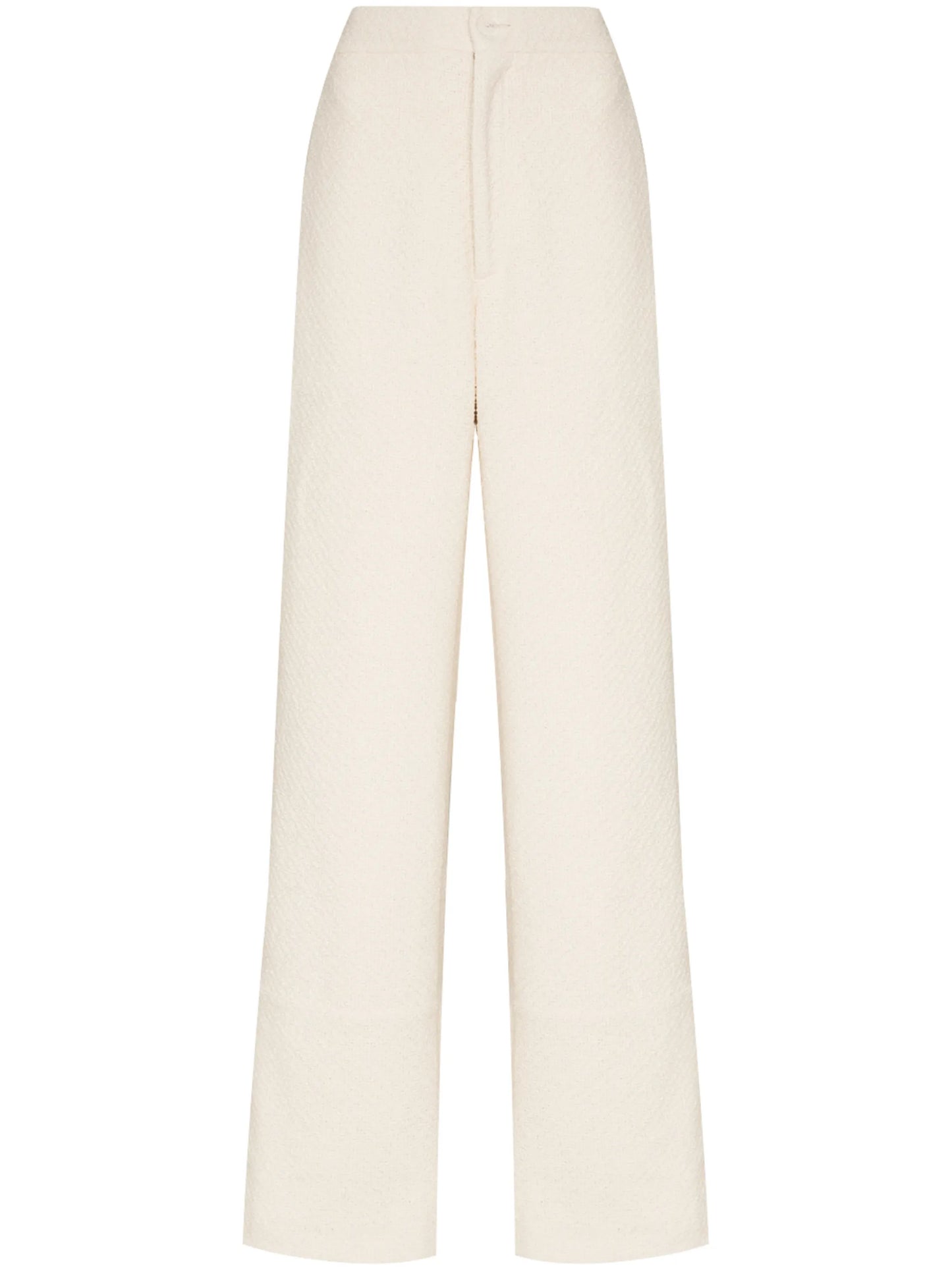 wide-leg linen-blend trousers