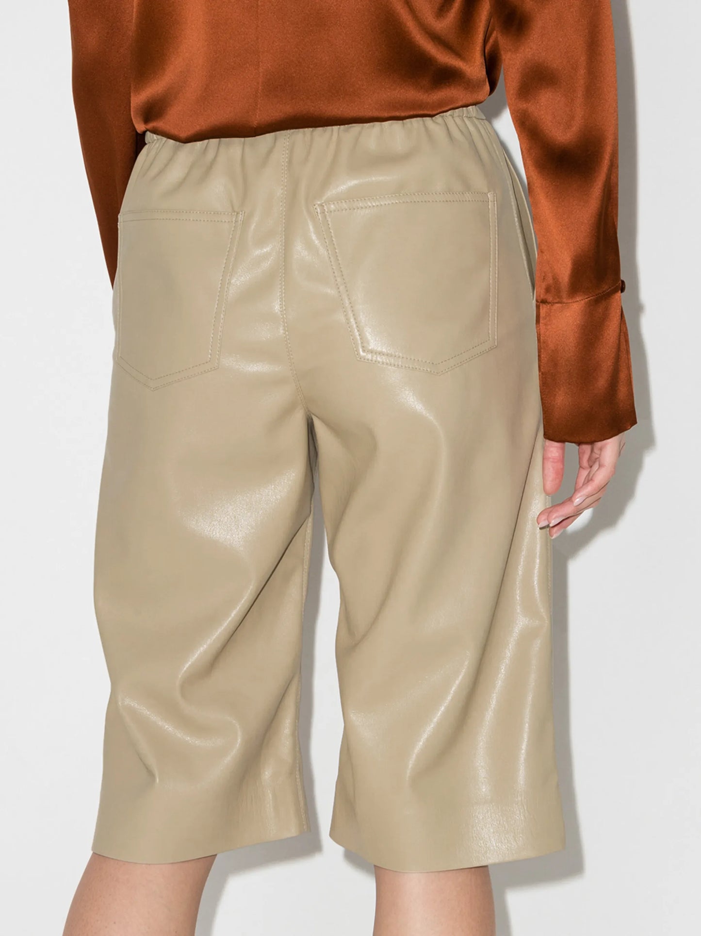 Wendel faux-leather knee-length shorts