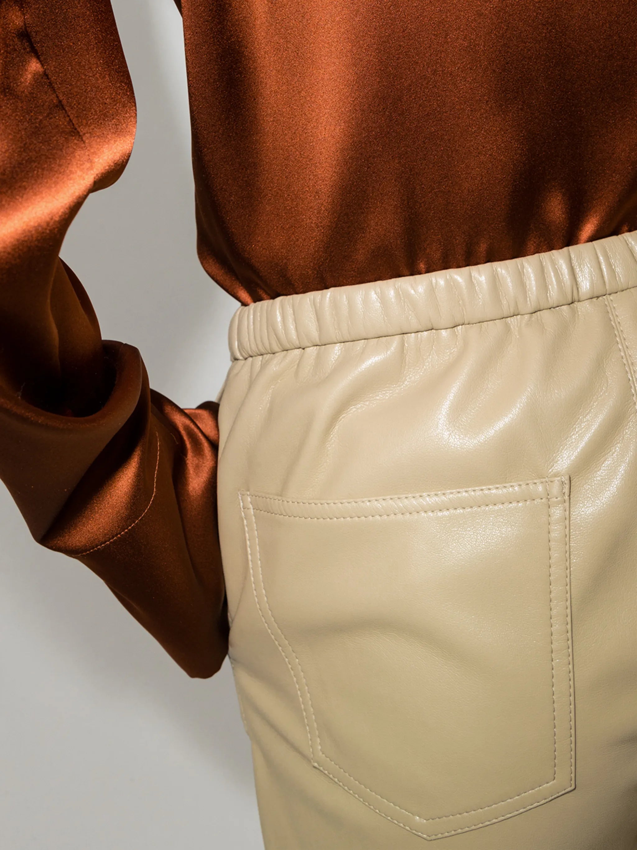 Wendel faux-leather knee-length shorts