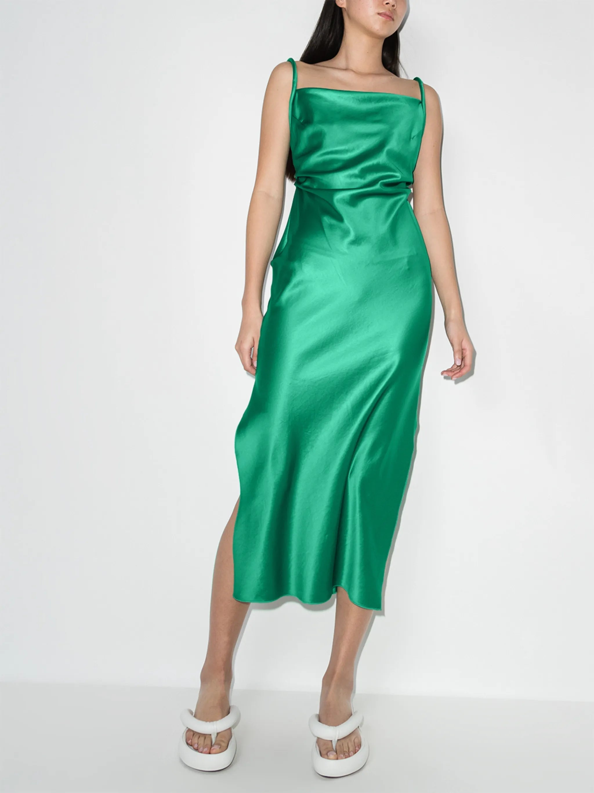 Irma square-neck midi dress
