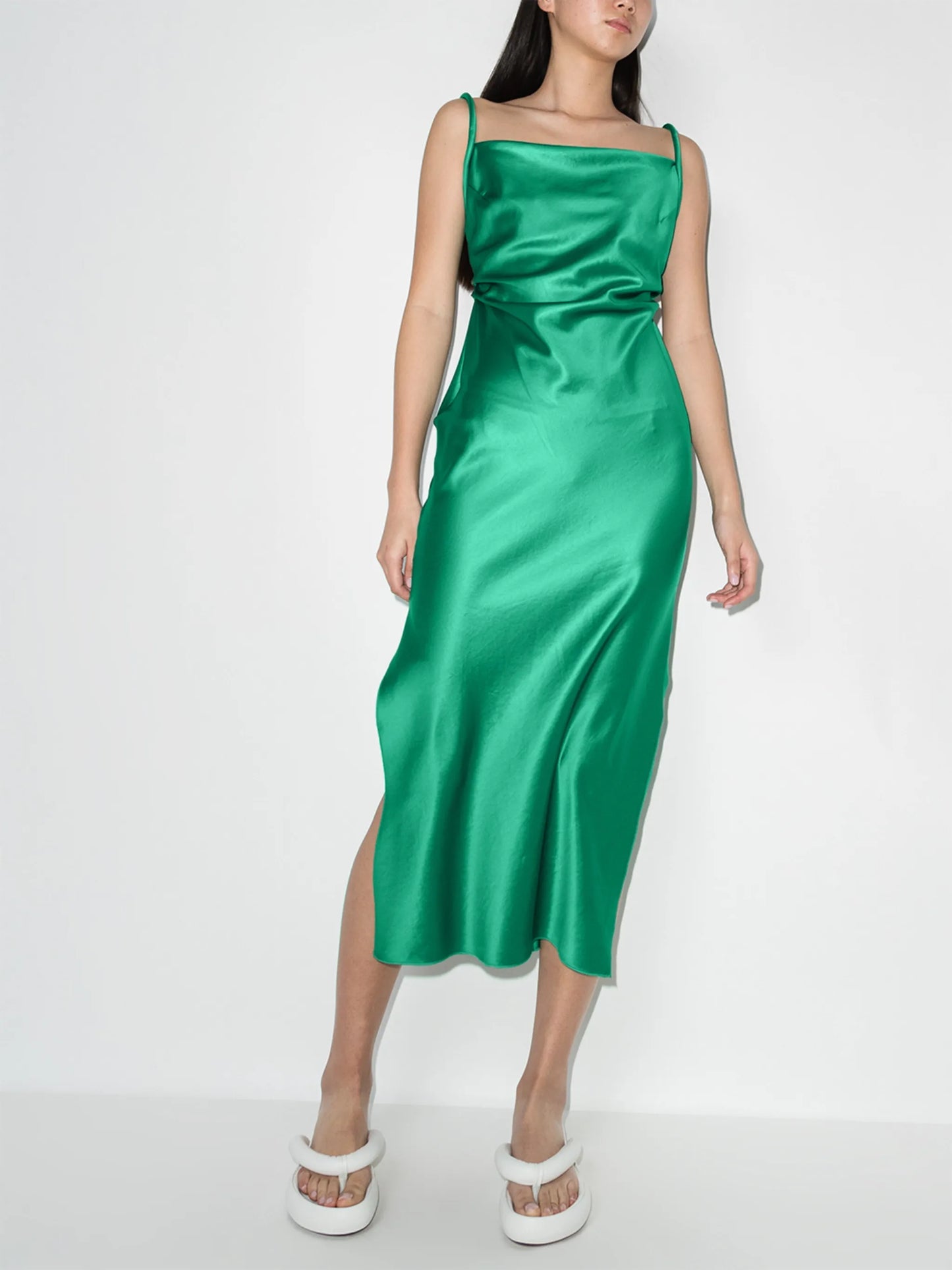Irma square-neck midi dress