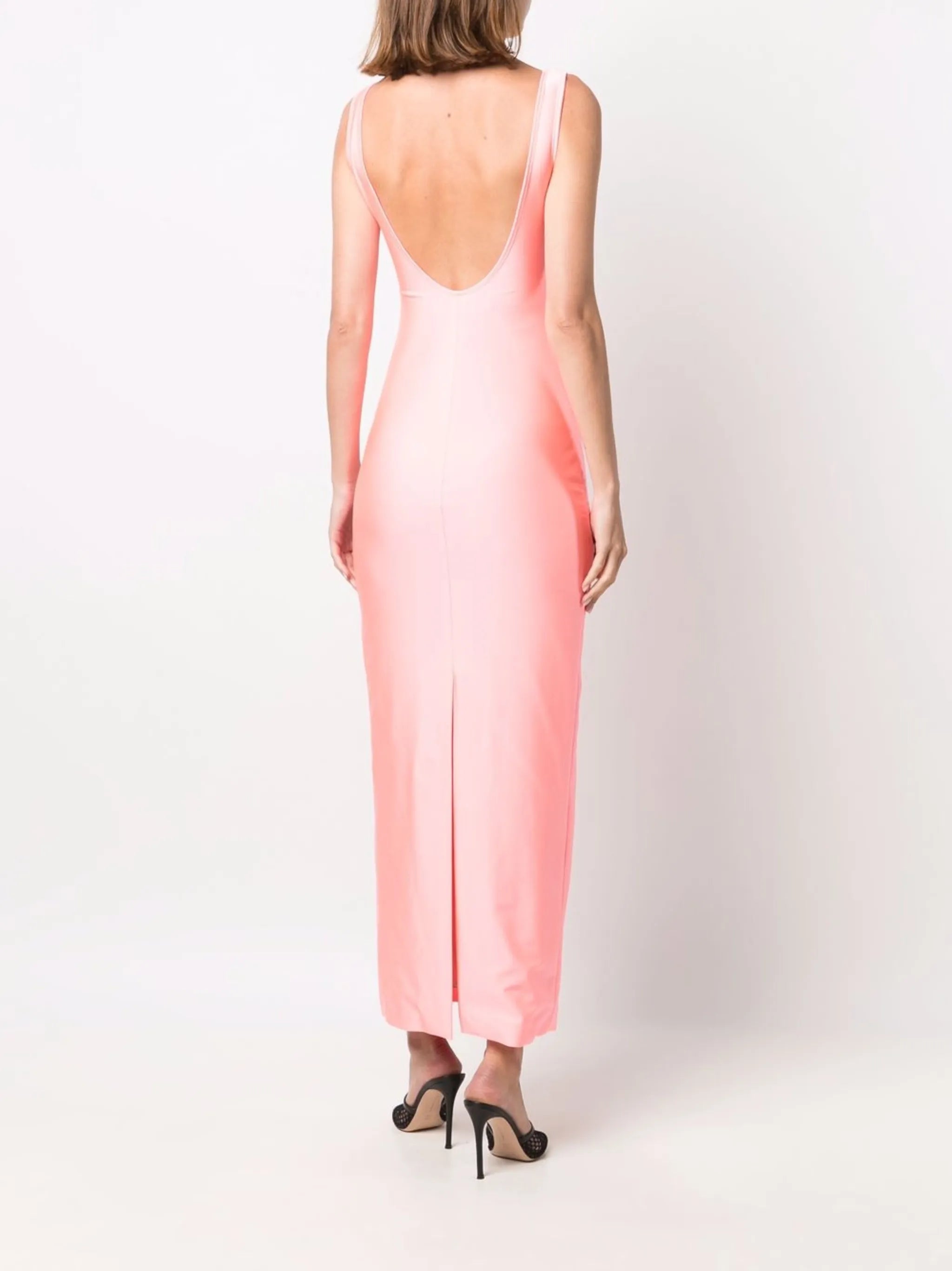 logo-embellished lurex maxi dress